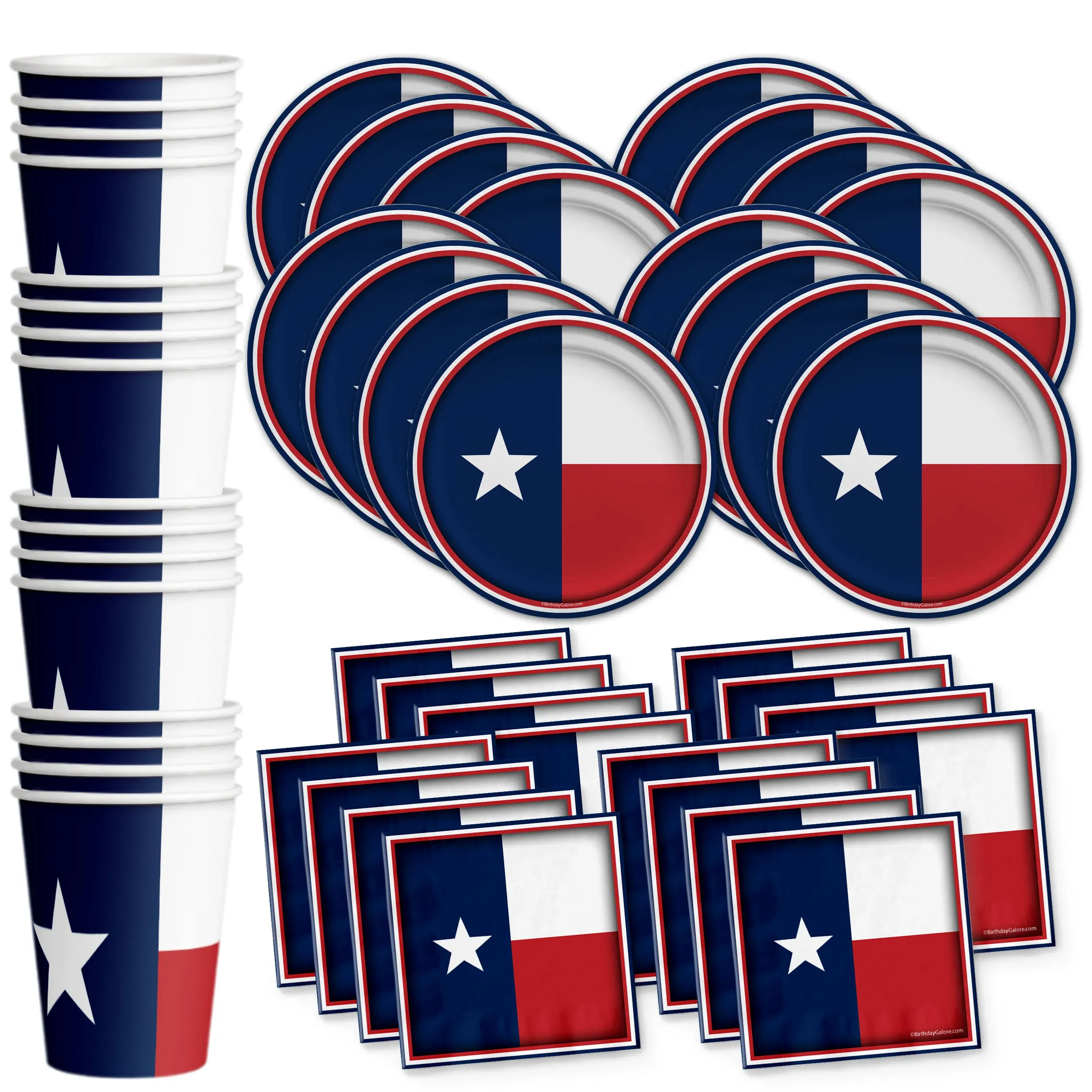 Texas State Flag Birthday Party Supplies Set Plates Napkins Cups Tableware Ki...