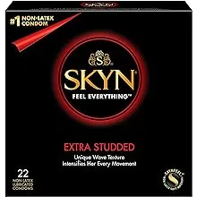 Skyn Extra Studded Non-Latex Condoms, 22 Count