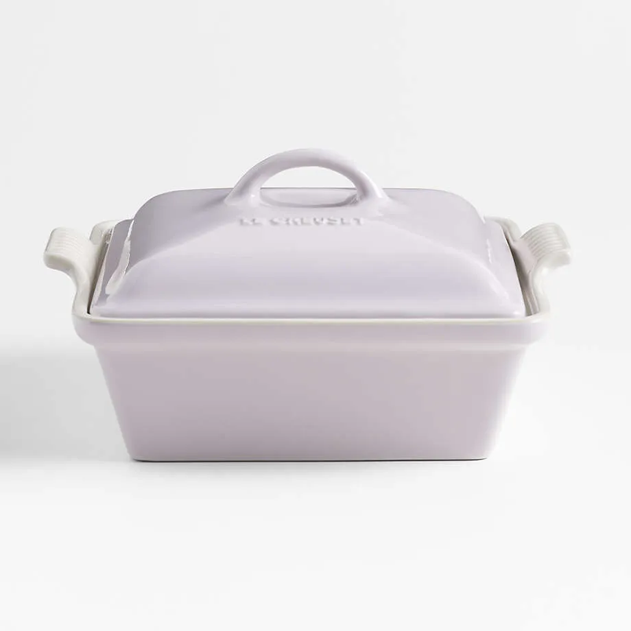 Le Creuset Stoneware Heritage Covered Square Casserole, 9", Shallot