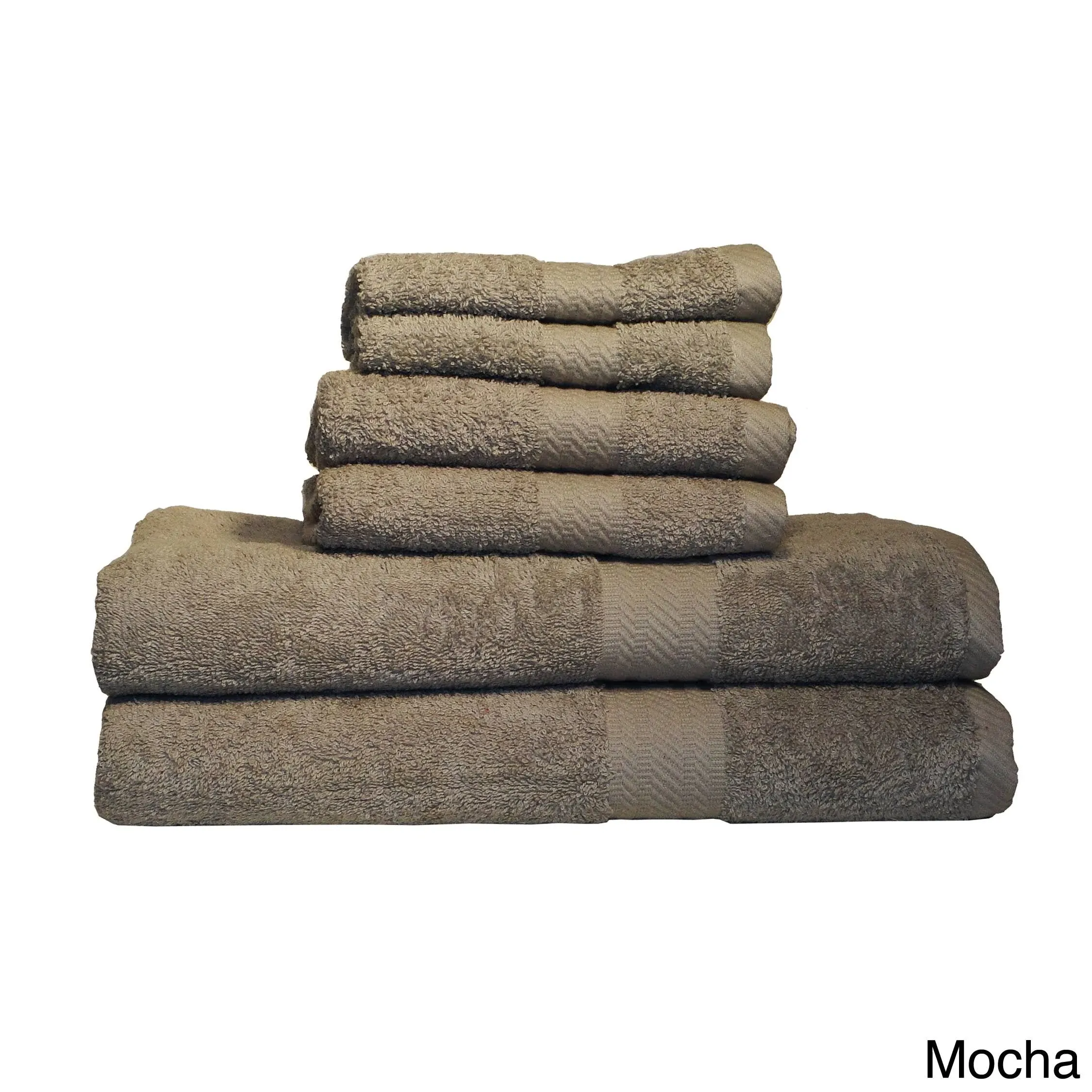 Baltic Linen Ringspun Cotton 6-Piece Towel Set - Mocha