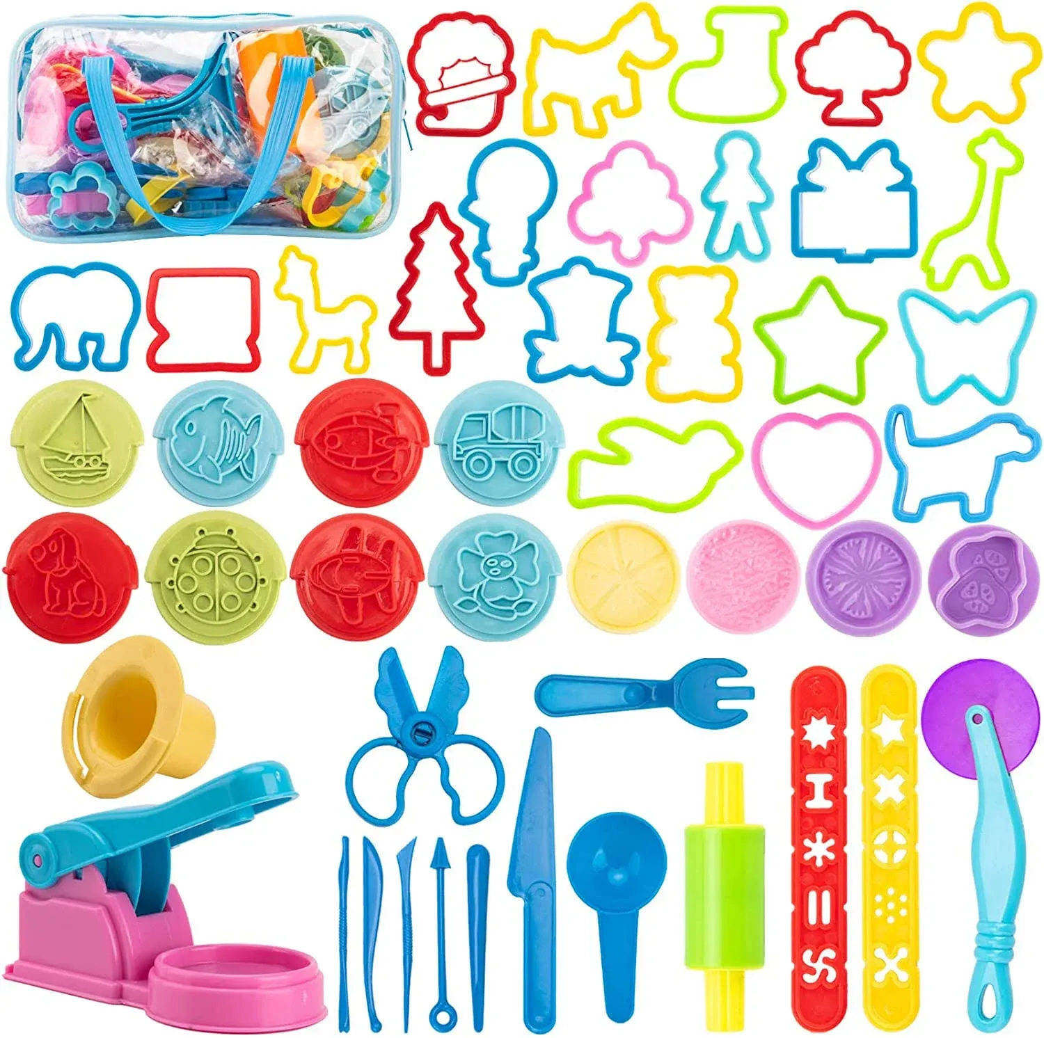 Maykid Play Dough Tools Set for Kids, 50pcs Playdough Toys Includes Dough ...