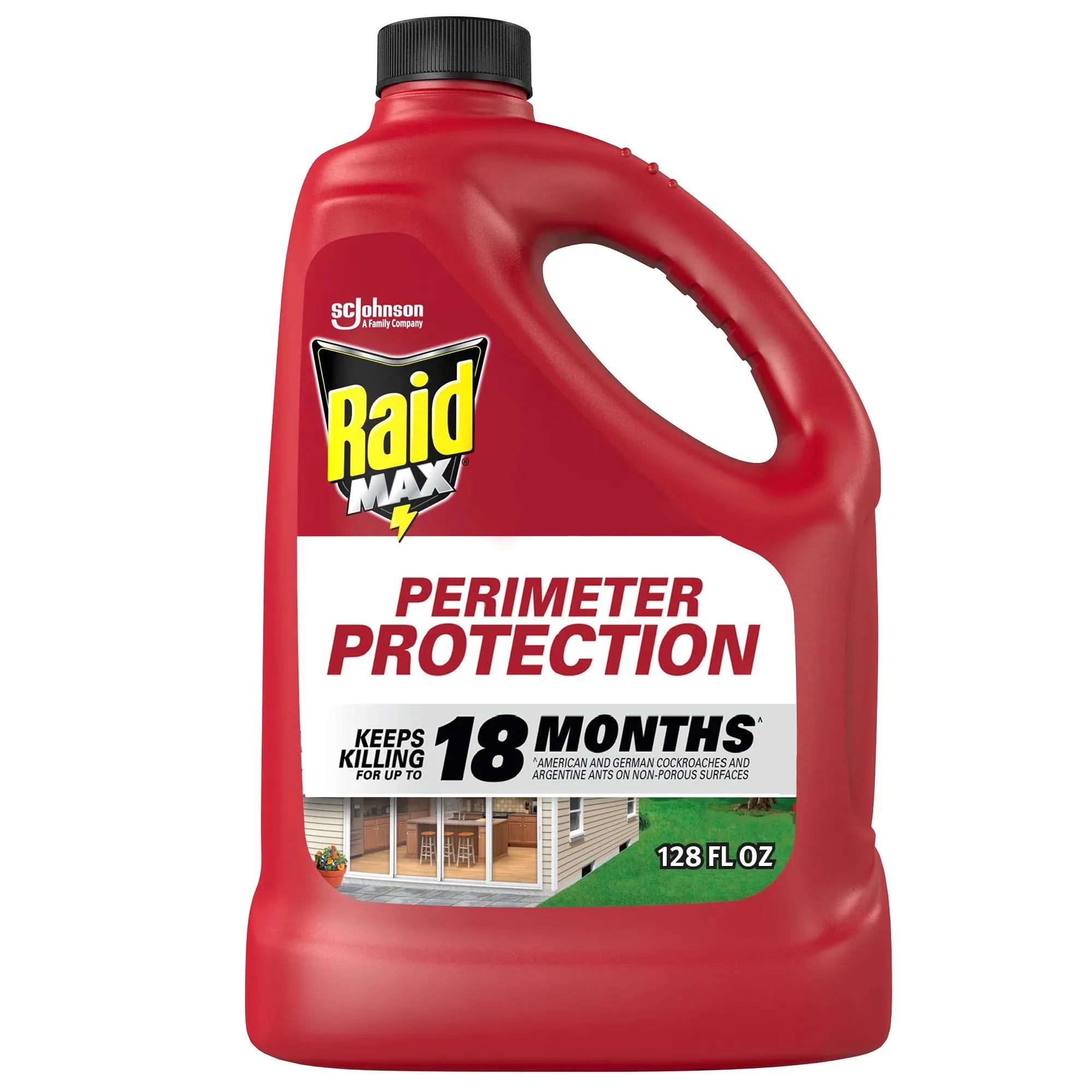 Raid MAX Perimeter Protection Bug Killer, Auto Trigger Refill, 128 Oz