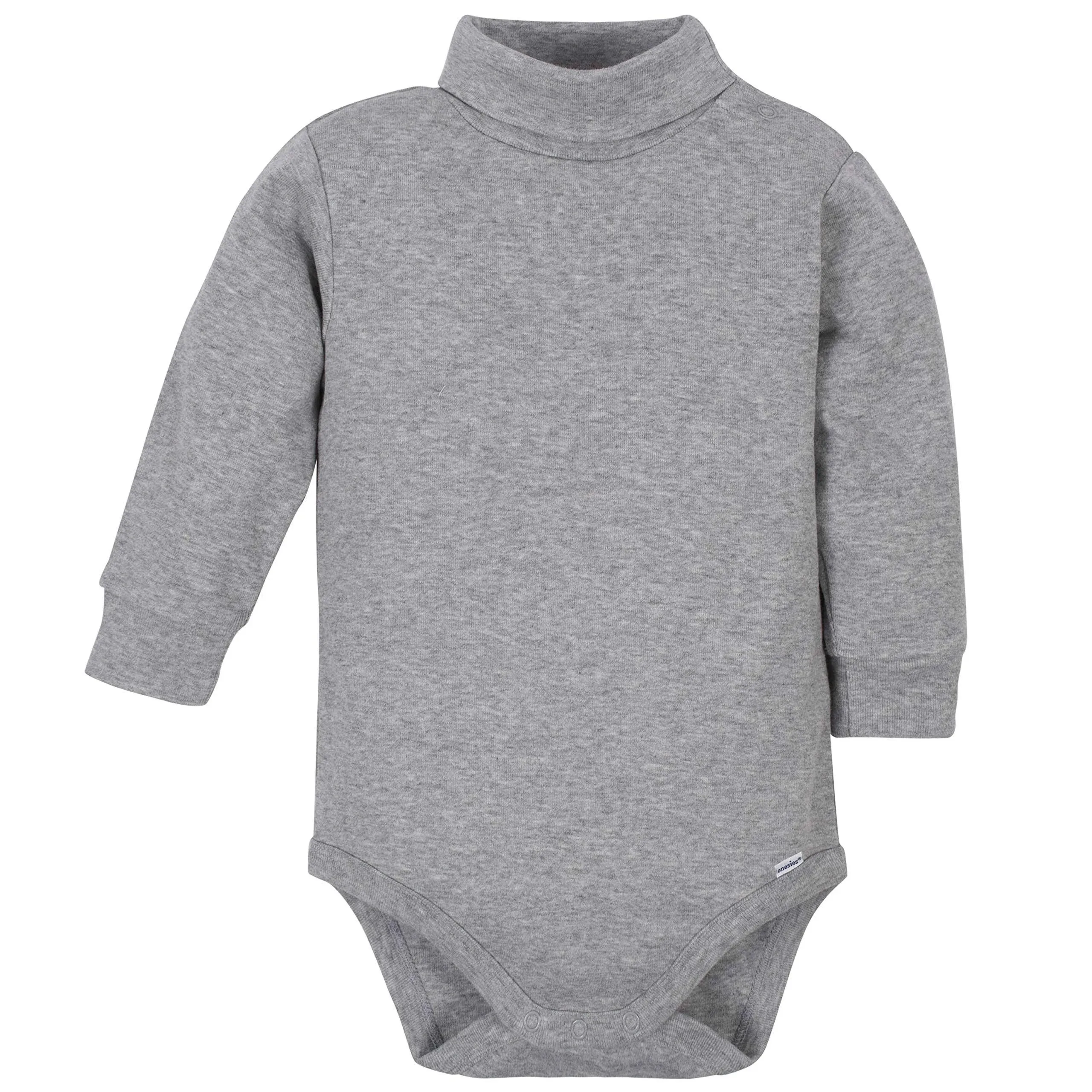 2-Pack Baby &amp; Toddler Neutral Grey Heather Long Sleeve Turtleneck Onesies® Bodysuits