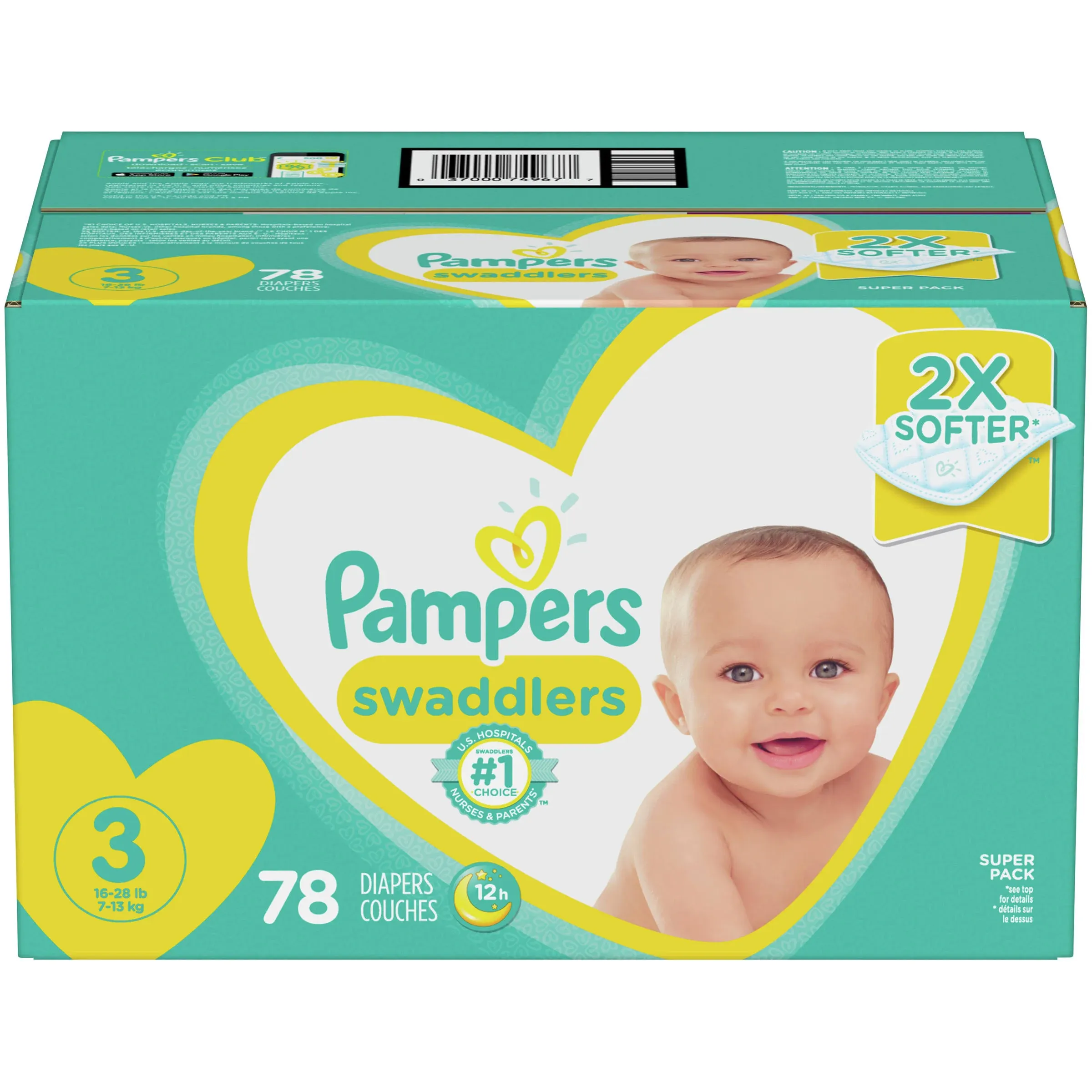 Pampers Swaddlers Diapers, Size 3, 132 Count (Select for More Options)