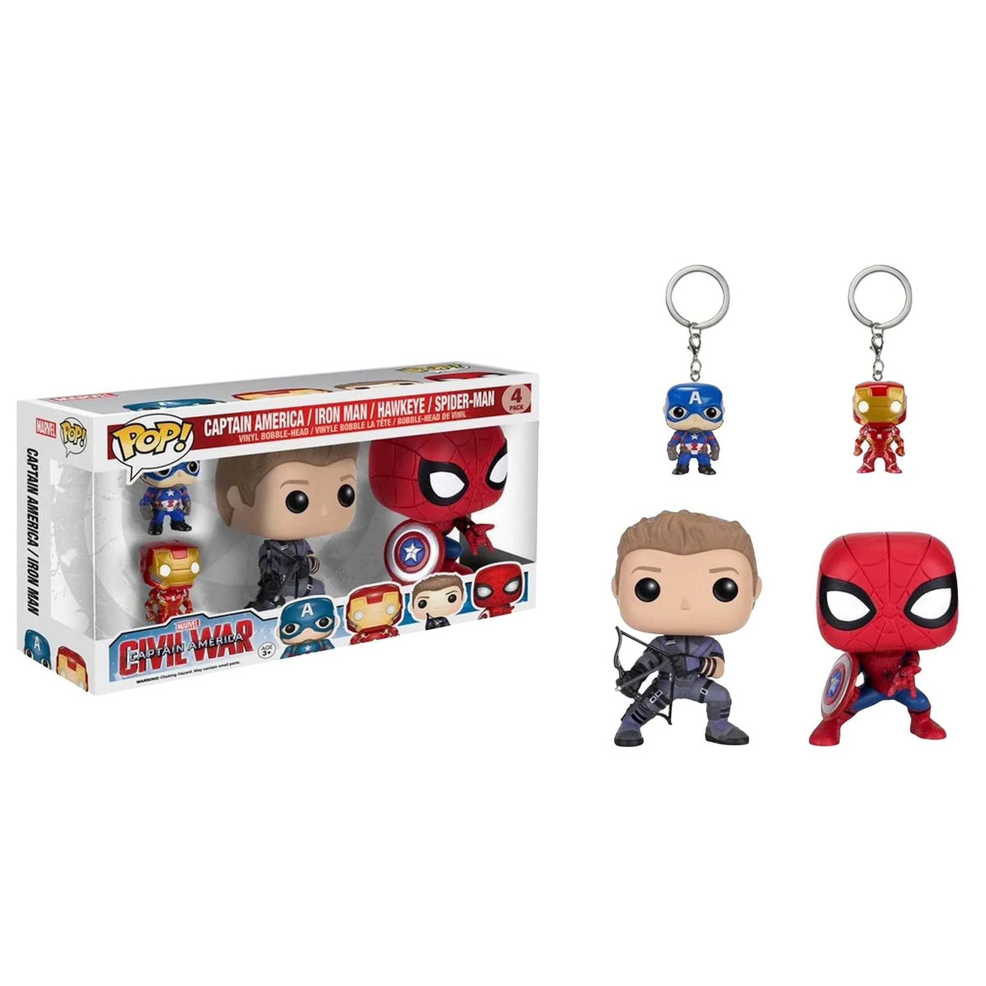 Funko Pop! Captain America Civil War Spider-Man & Hawkeye 4-Pack