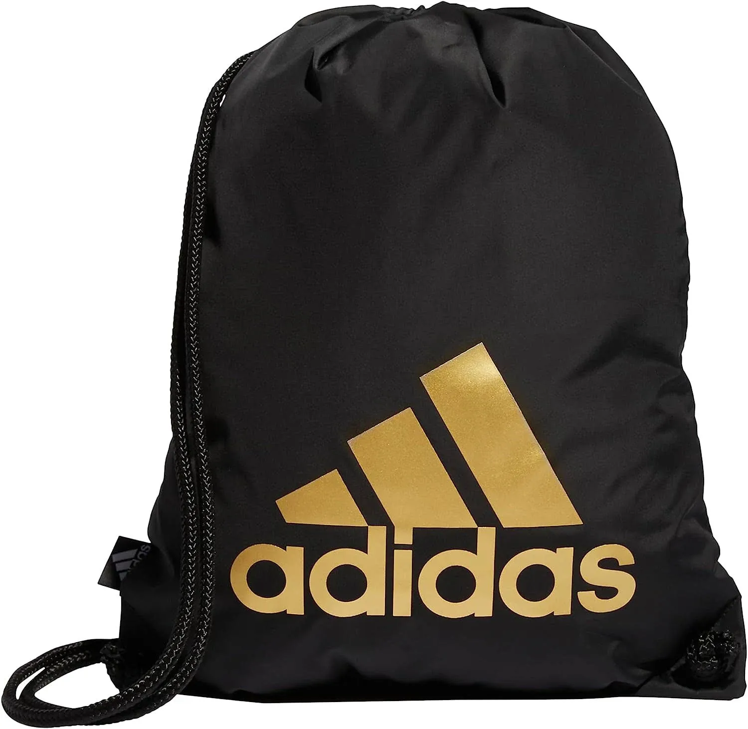 adidas Ready Sackpack, Black/Gold Metallic, One Size