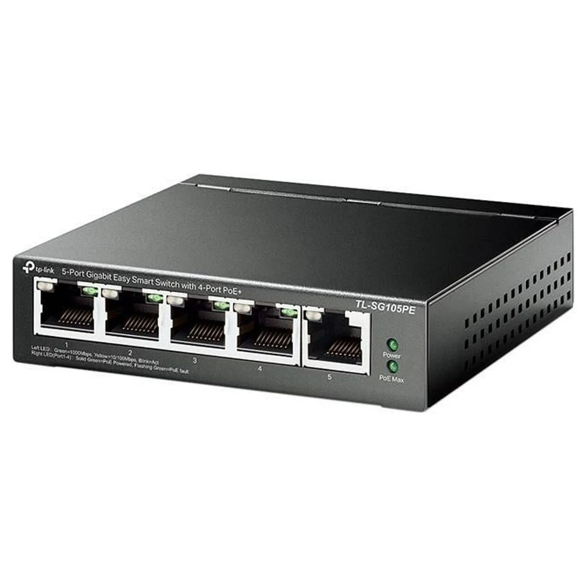 TP-Link TL-SG105MPE | 5 Port Gigabit PoE Switch | Easy Smart Managed | 4 PoE+ Ports @120W, w/ 1 Uplink Gigabit Port | QoS, Vlan, IGMP & LAG | Fanless | PoE Auto Recovery