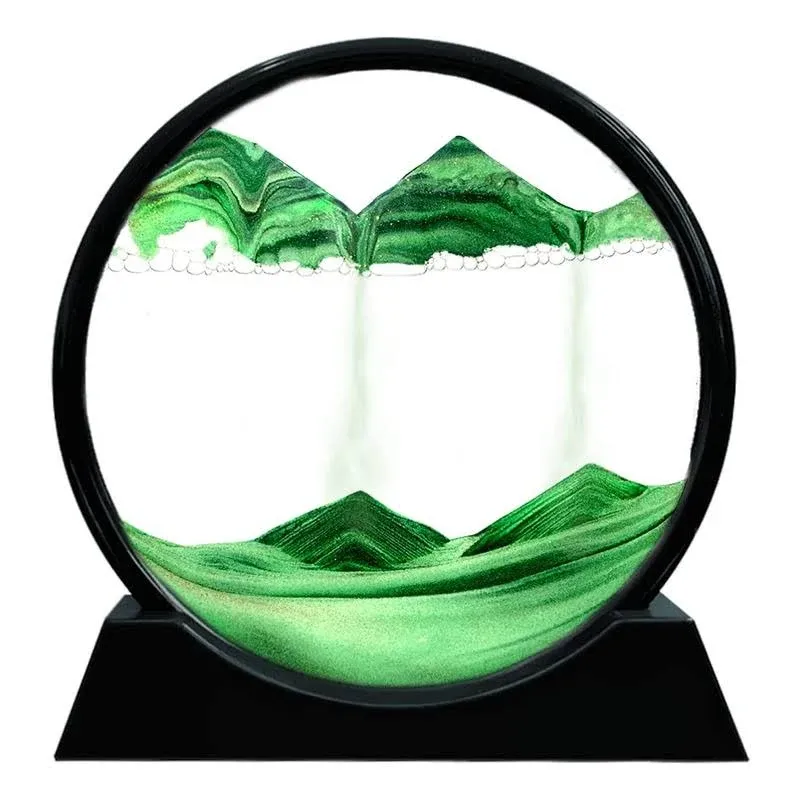 12-Inch Round Moving Sand Art for Adults &amp; Kids - Soothing 3D Deep-Sea Decor