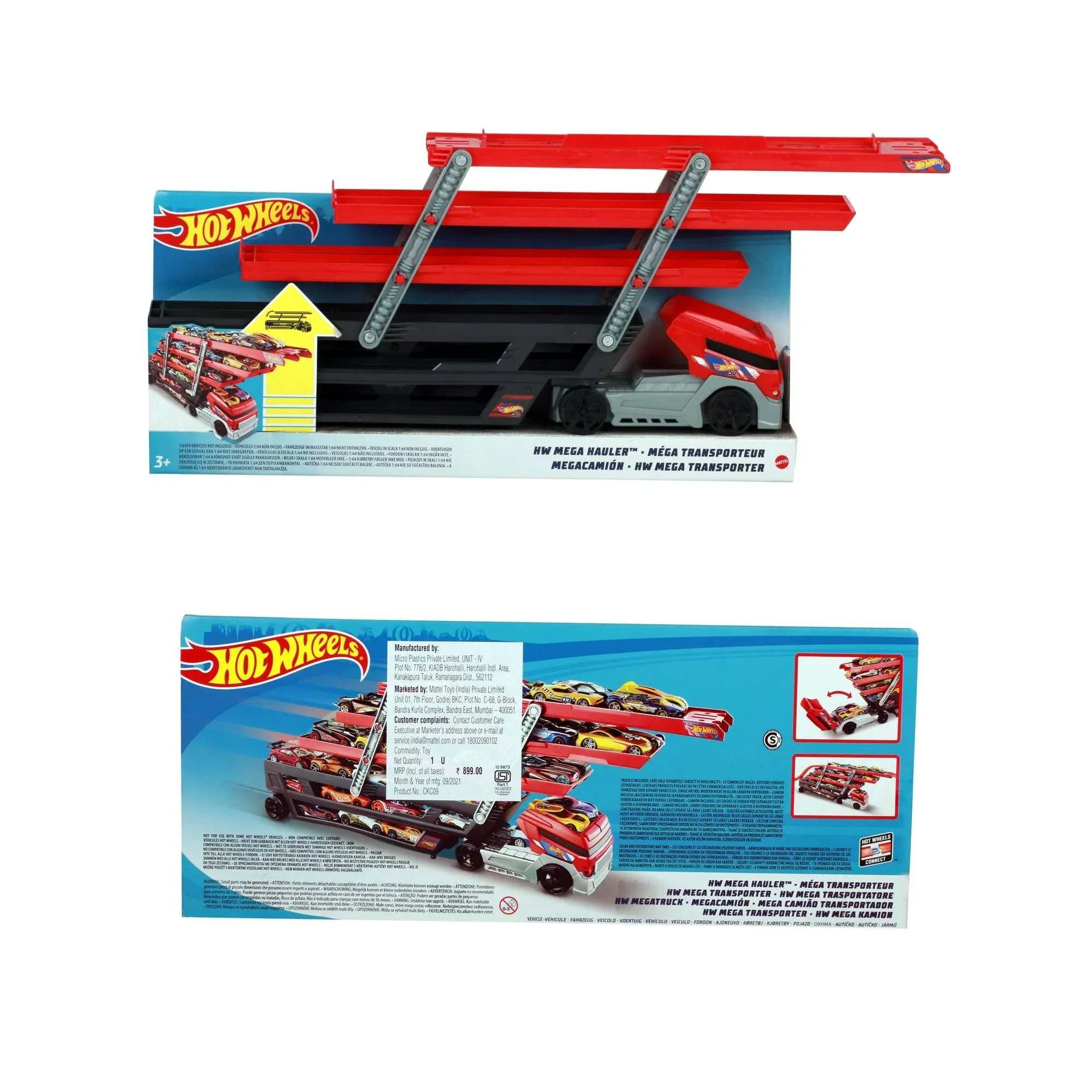 Hot Wheels Mega Hauler and 4 Cars Set