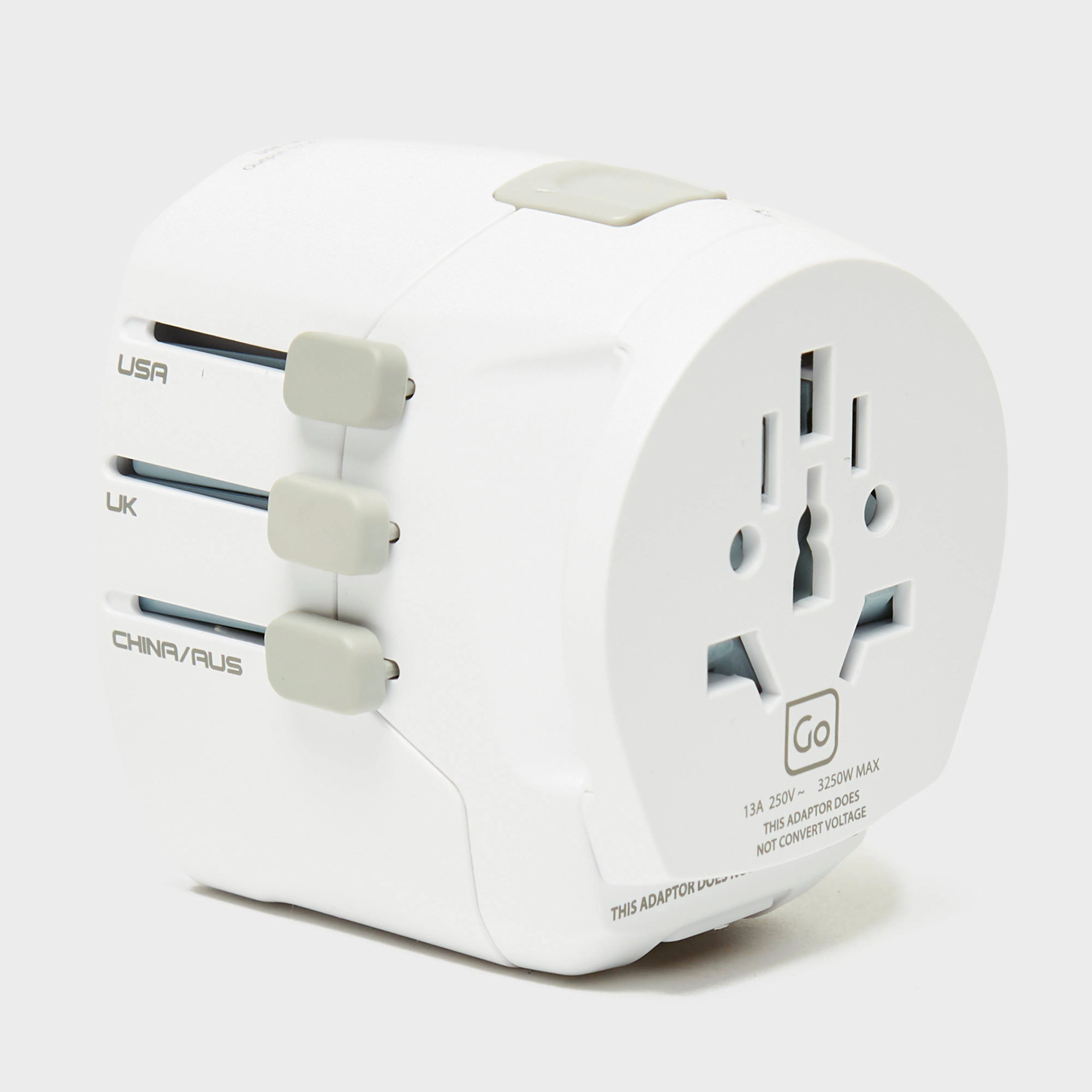 Worldwide Adapter + USB, Universal Travel Adapter for Small Electrical Devices, Earthed Plug Adapter with Twin USB Ports, Travel Essentials for Worldwide Travel