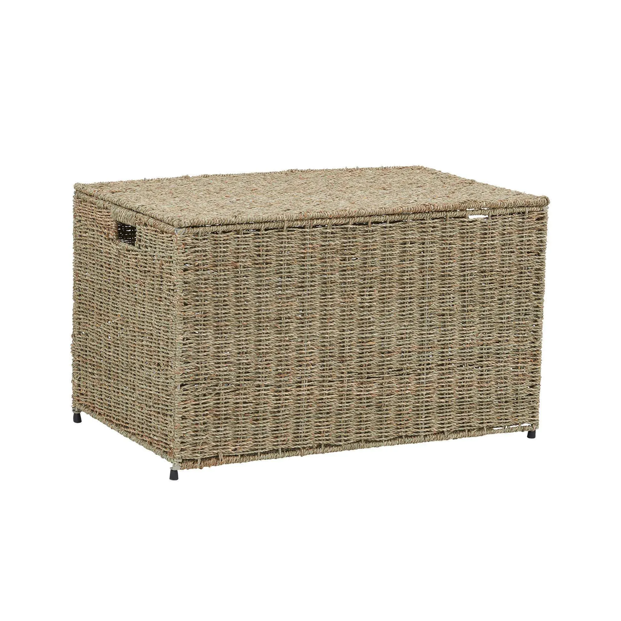 Household Essentials Decorative Wicker Seagrass Storage Chest Size: Small