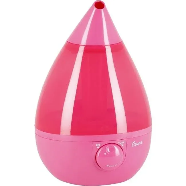 Ultrasonic Cool Mist Humidifier Whisper-Quiet Auto-Shut-Off Antimicrobial Pink