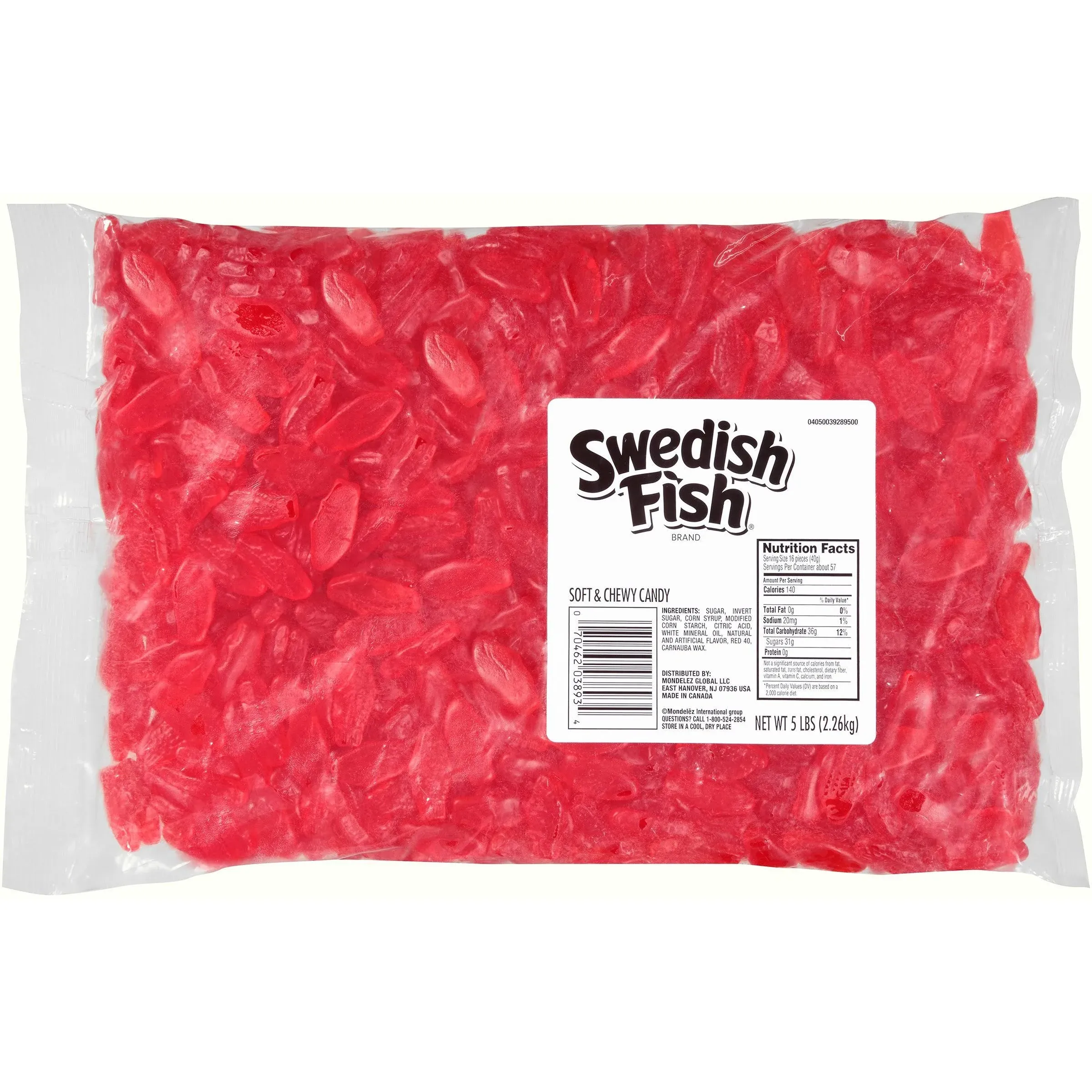 SWEDISH FISH Soft &amp; Chewy Candy, 5 lb Bag. A fun fish-shaped snack.