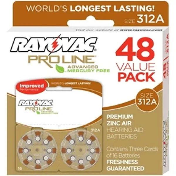 Rayovac Proline Advance Hearing Aid Batteries