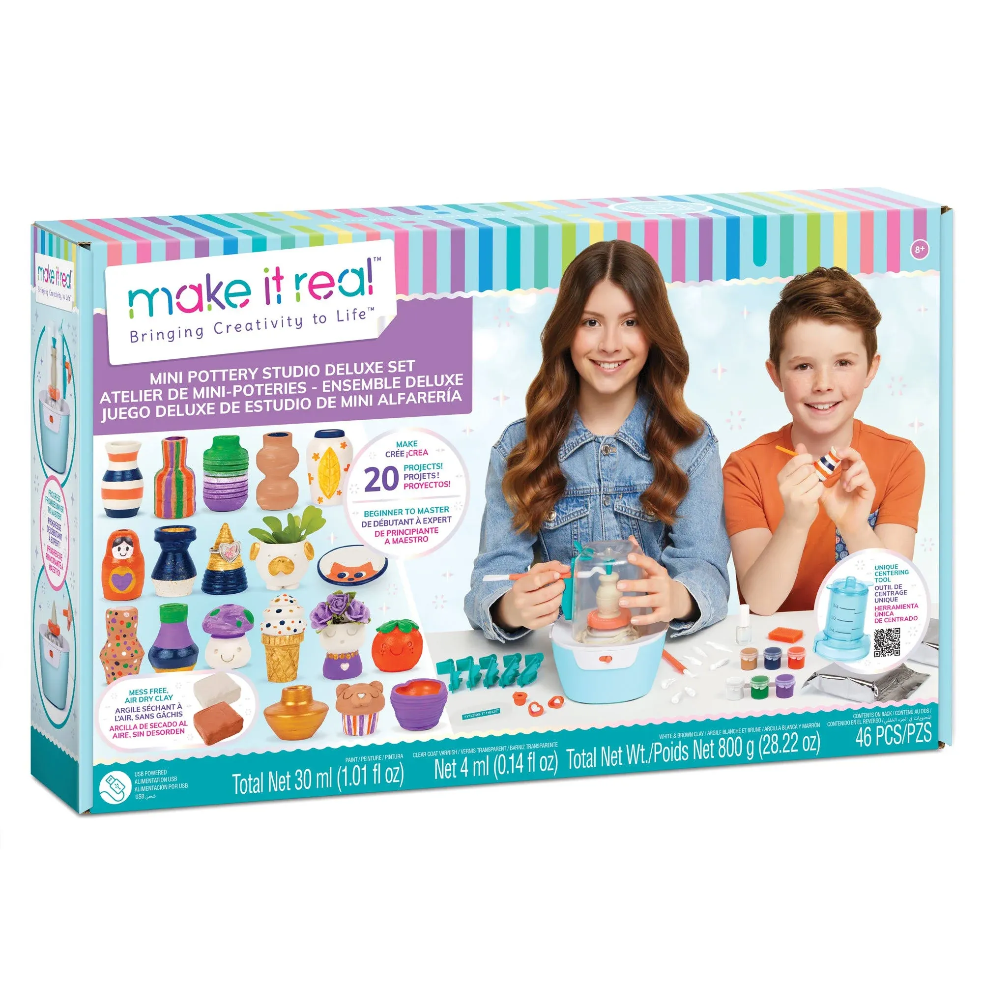 Make It Real Mini Pottery Studio Deluxe Set