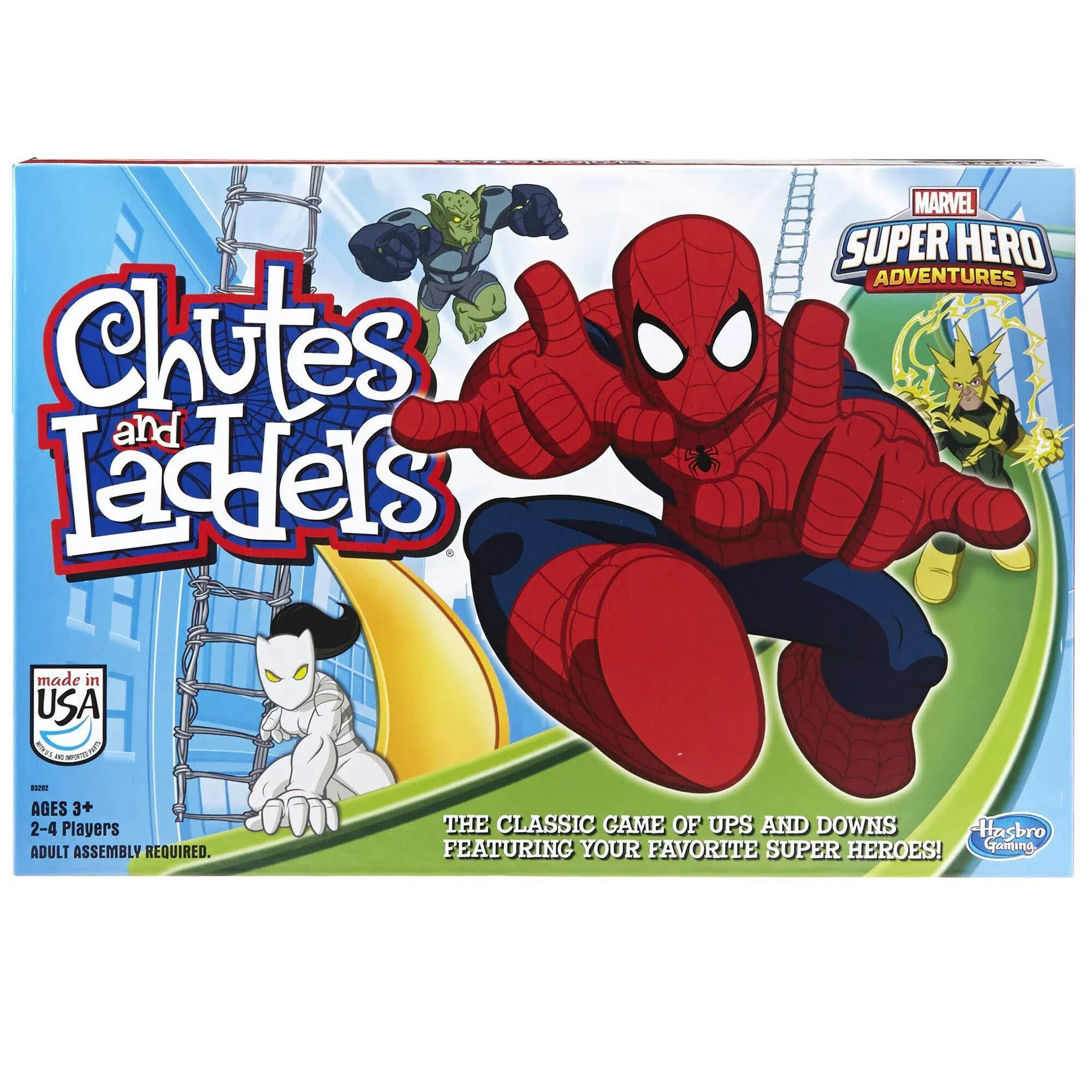 Hasbro Gaming Marvel Spider-Man Web Warriors Chutes &amp; Ladders Board Game