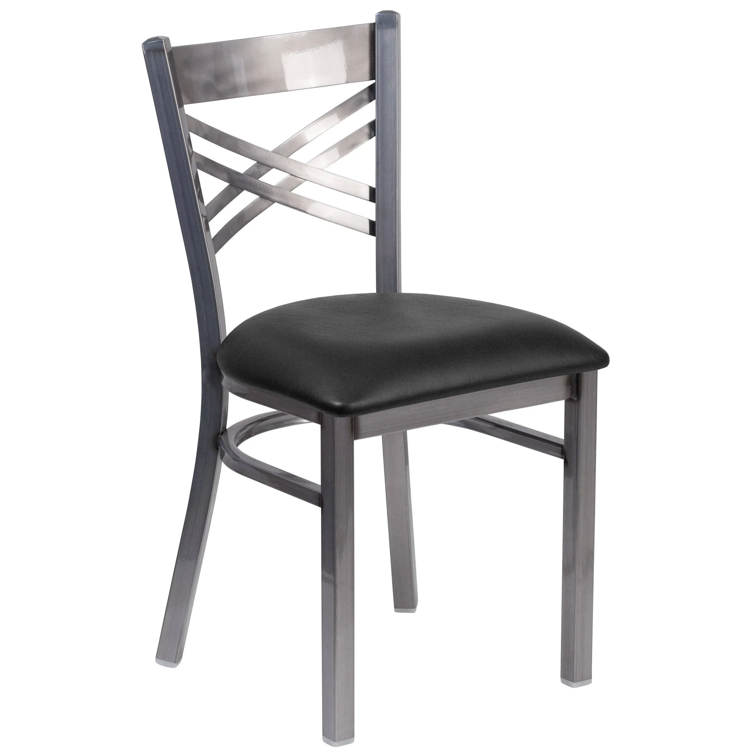 Flash Furniture Metal Dining Chair, Black/Silver