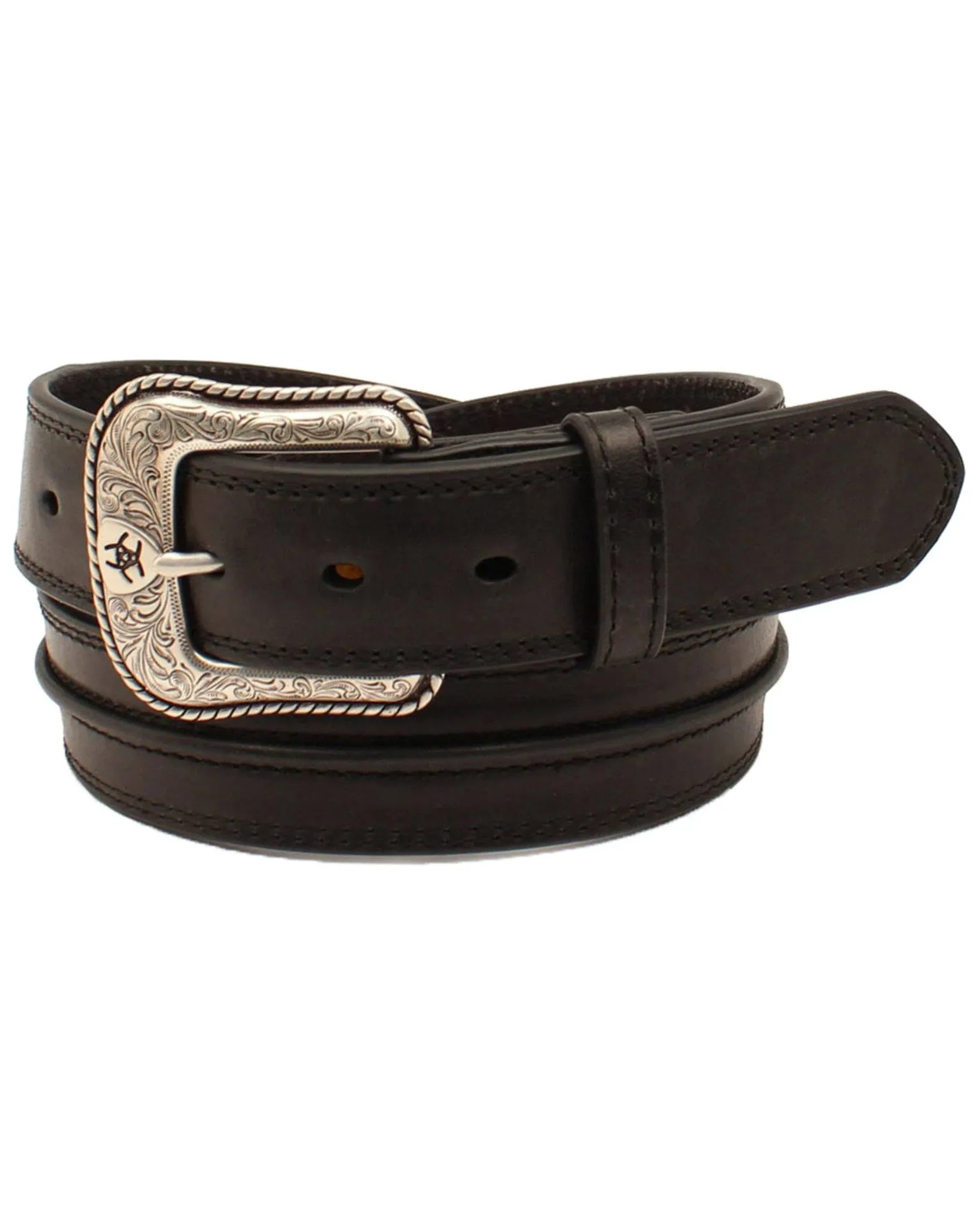 Ariat Men's Black Center Bump Leather Western Belt