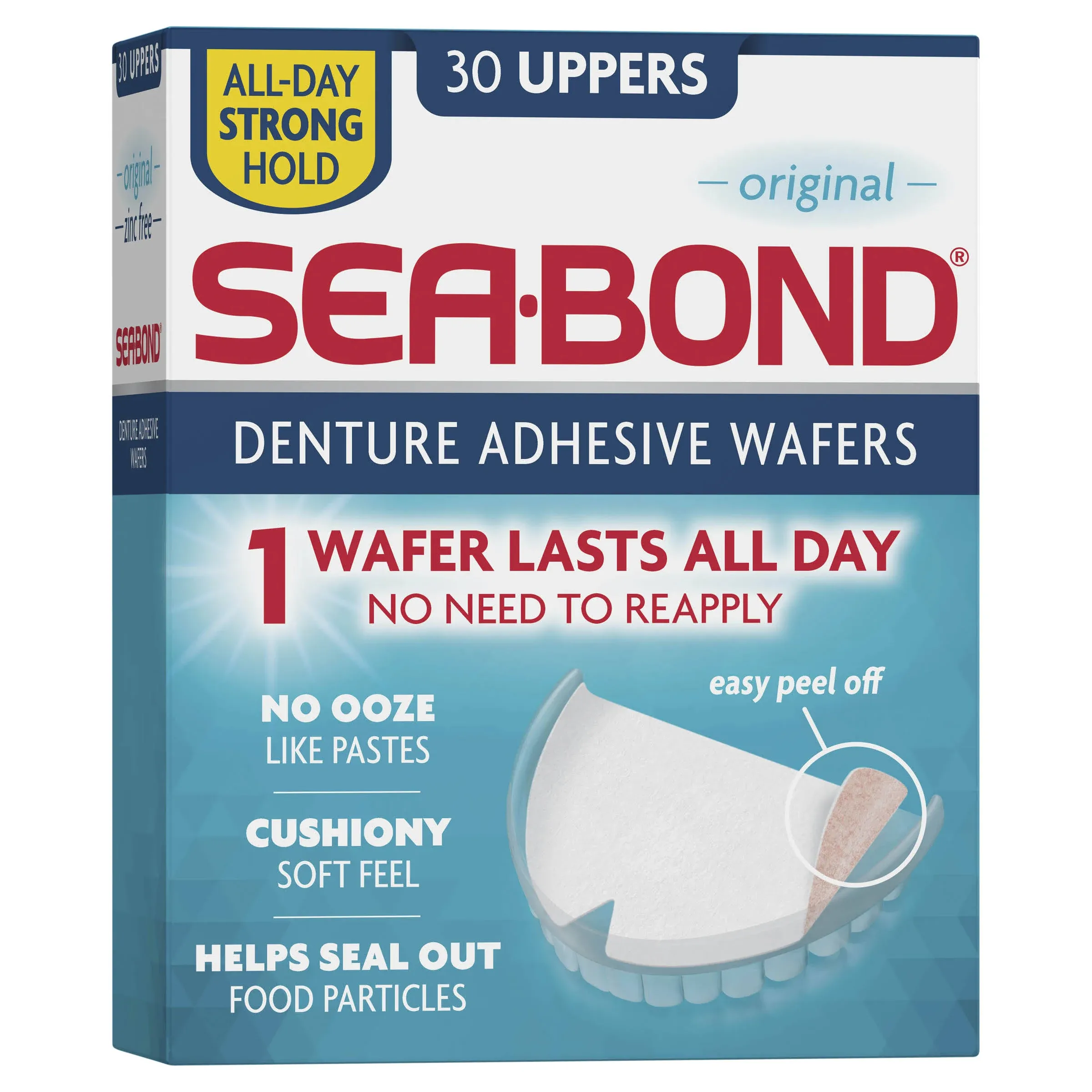 Sea-bond Denture Adhesive Wafers Uppers Original 15