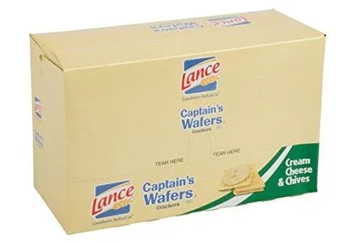 Lance Captain's Wafers Cream Cheese & Chives Sandwich Crackers - 20-Pack Caddy