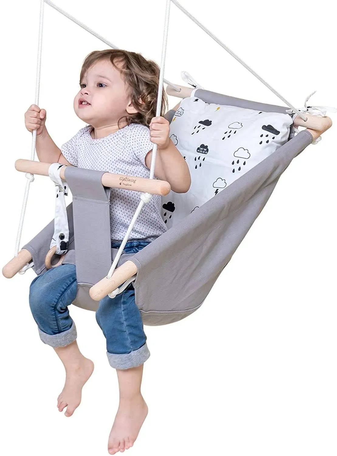 GladSwing Baby Swing for Infants and Toddler, Canvas Baby Hammock Swing Indoor ...