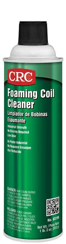 CRC Foaming Coil Cleaner, 18 Wt Oz, Water-Based, Heavy-Duty Cleaner For Air Conditioning And Refrigeration Condensers, Aerosol Spray