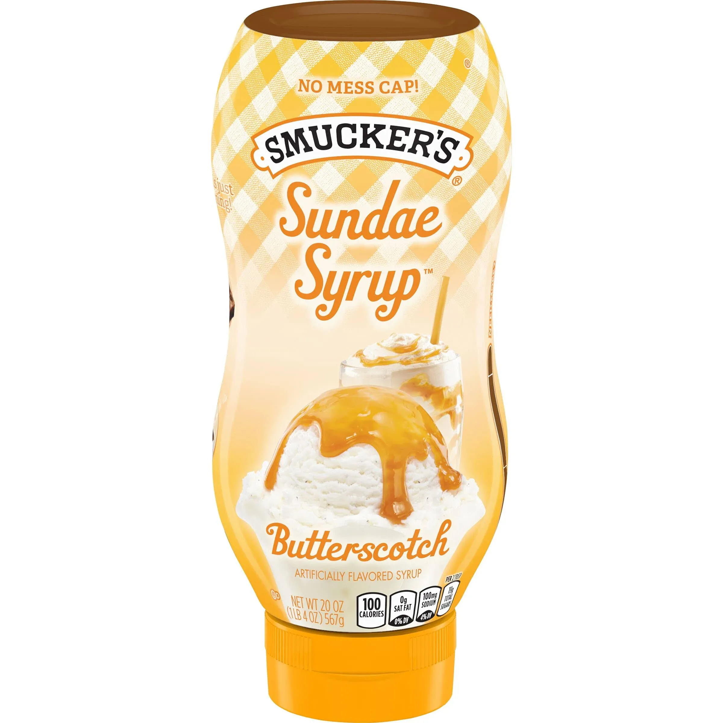 Smucker S Sundae Butterscotch Syrup Bottle, 20 Ounce, 12 per Case