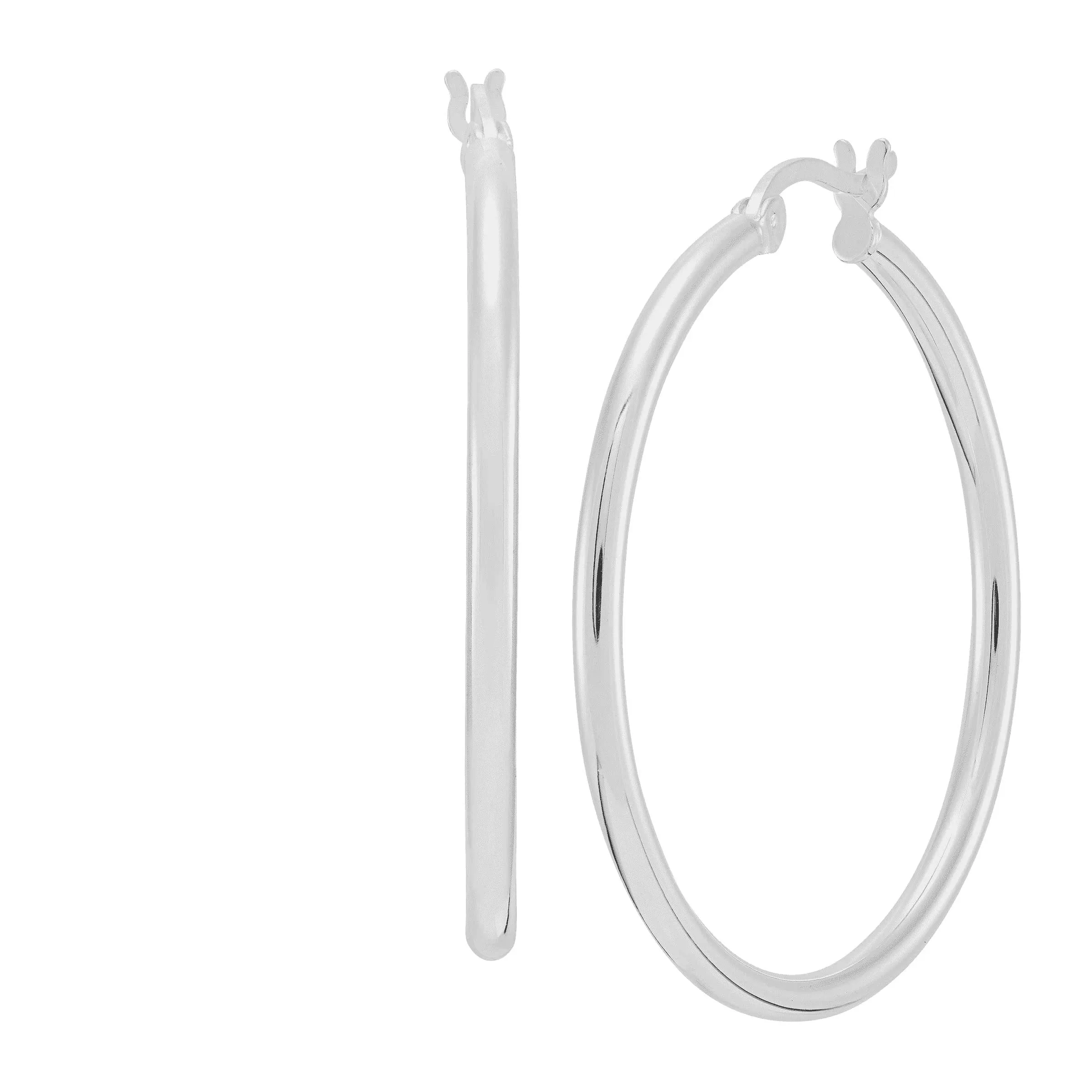 Silpada 'Downtown Taste' Tube Hoop Earrings in Sterling Silver