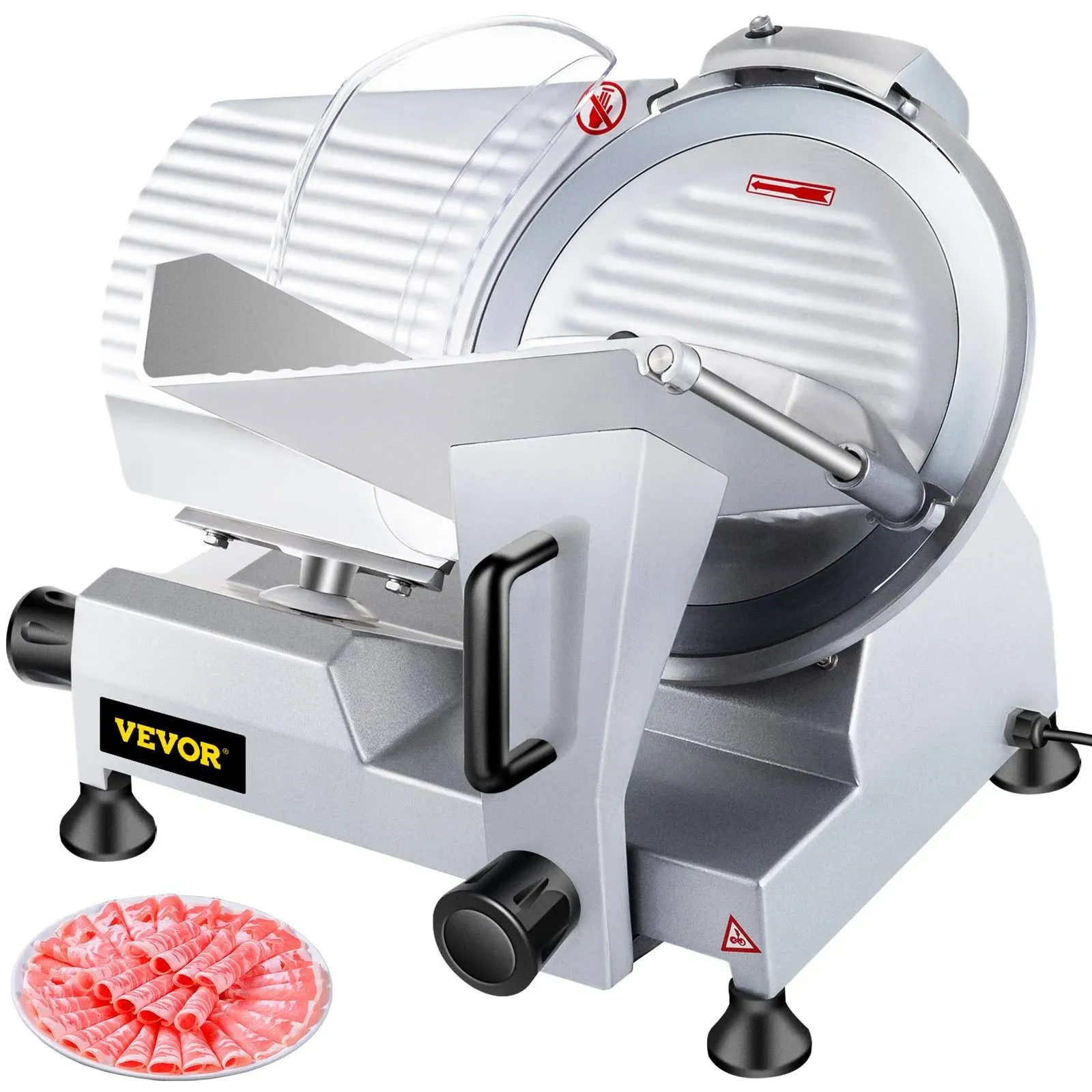 VEVOR 240W Commercial Electric Meat Slicer 10 inch Carbon Steel Blade Electric Food Slicer