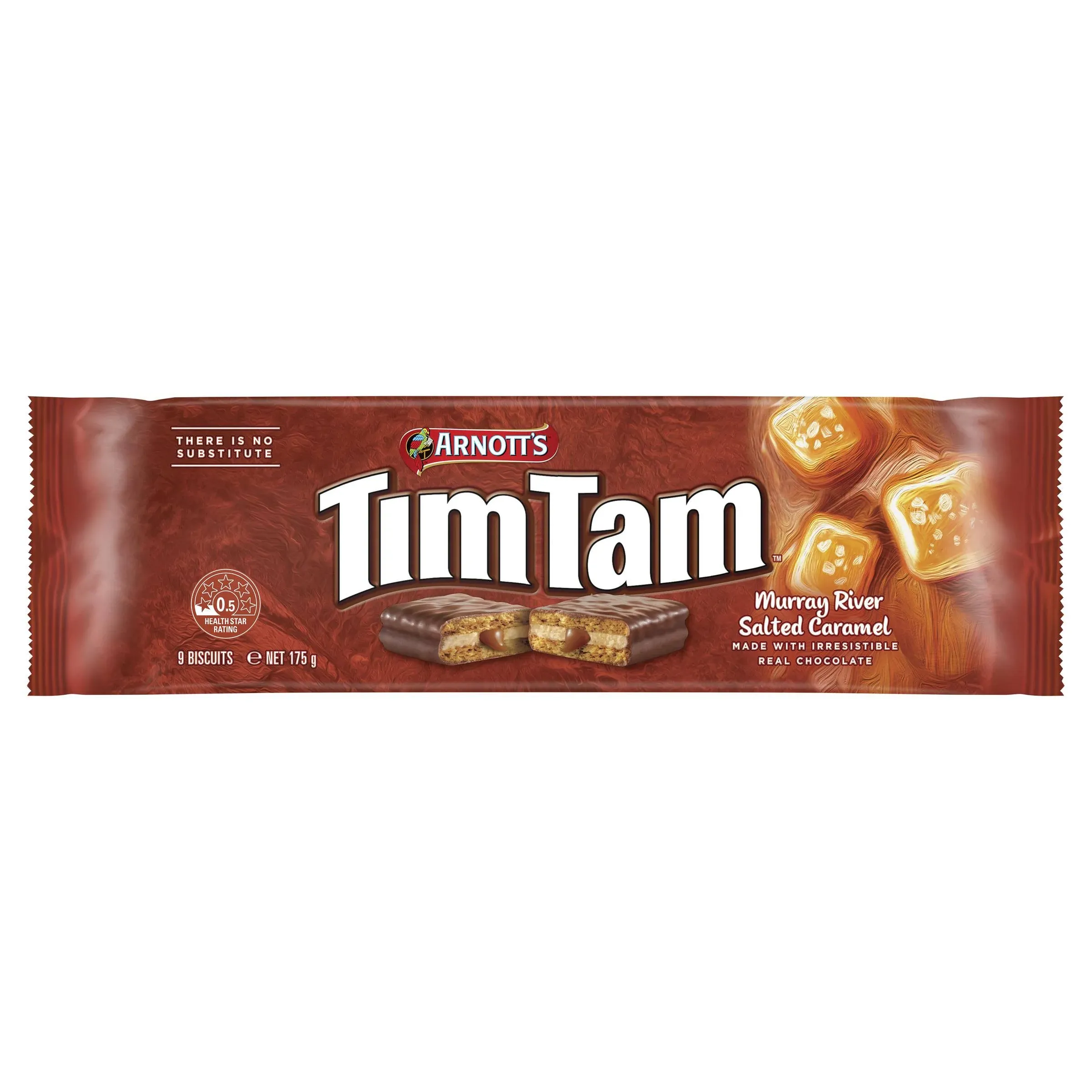 "Arnott's Tim Tam Murray River Salted Caramel Biscuits 175g"