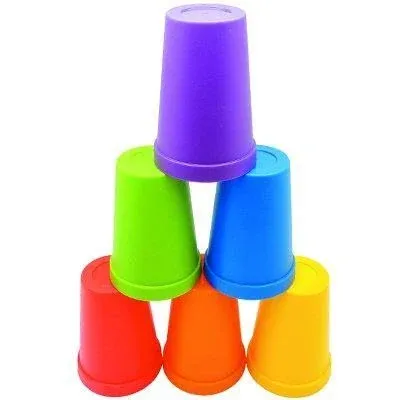 Skoolzy Rainbow Stacking Cups 6 Piece Set - Color Sorting Toys for Toddlers Primary Matching Fine Motor Skills Color Recognition for Montessori Preschoolers Toddler Activities Primary for Kids