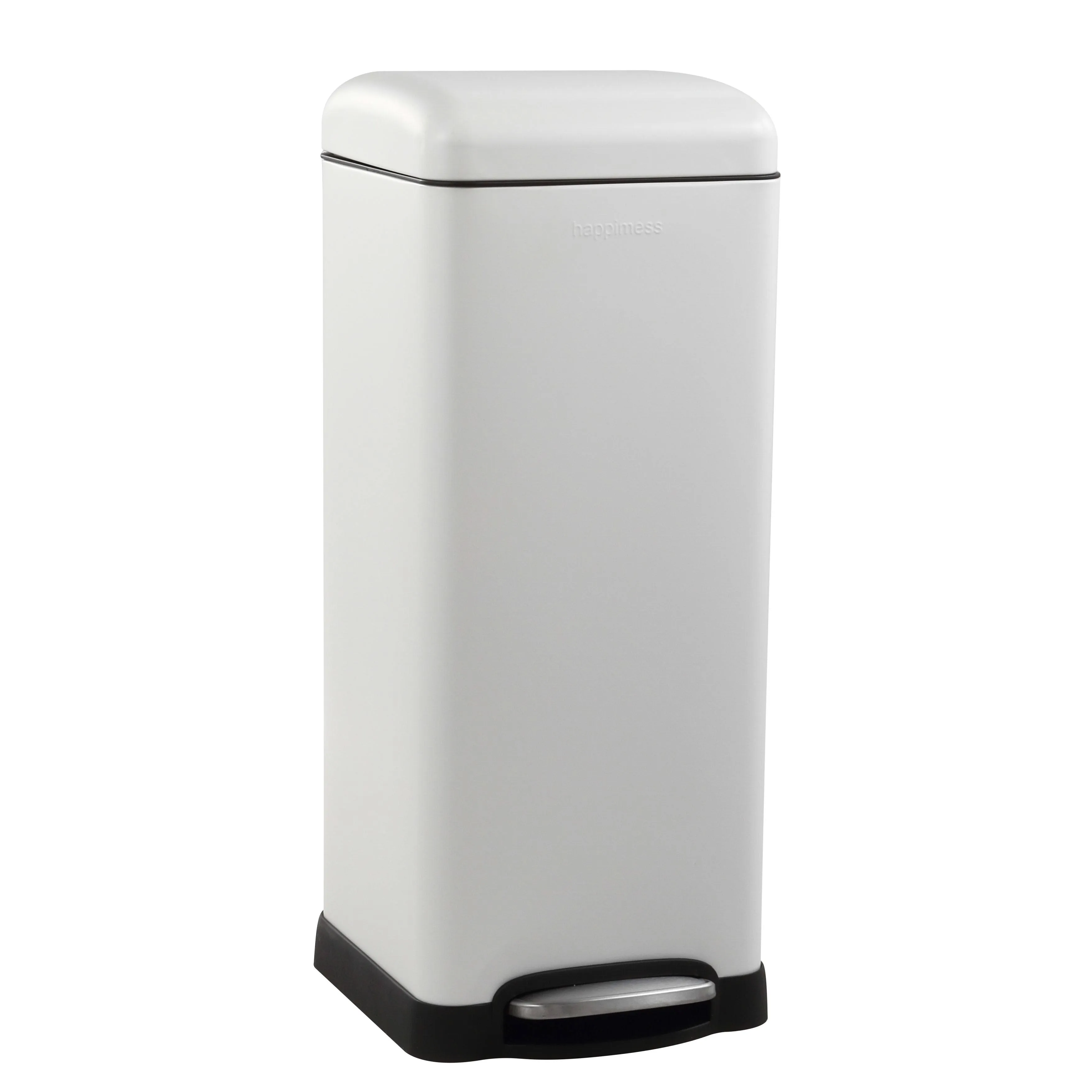 happimess Betty Retro 8-Gallon Step-Open Trash Can, Black