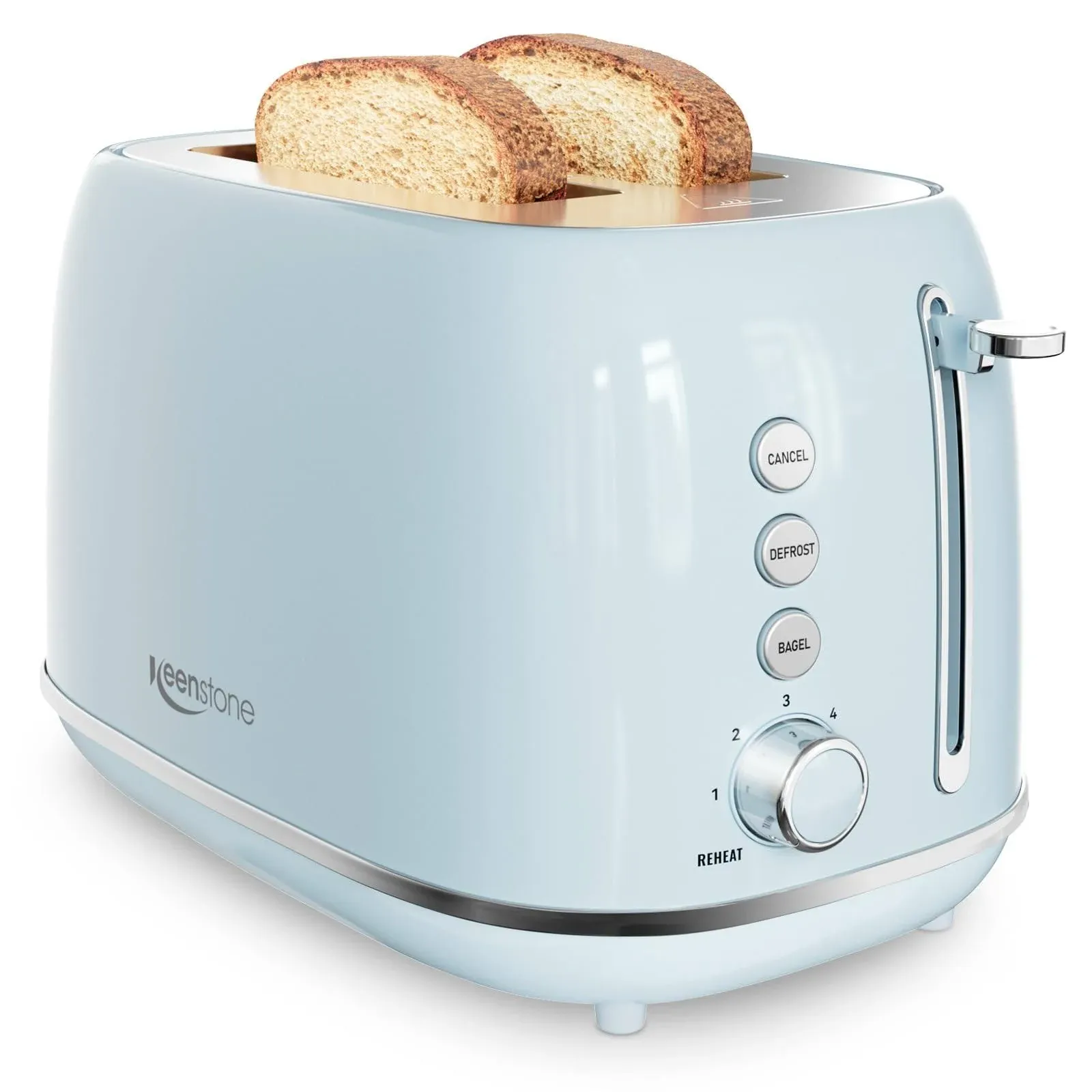 2 Slice Toaster Retro Stainless Steel Toaster with Bagel Cancel Defrost Function and 6 Bread Shade Settings Bread Toaster EXT