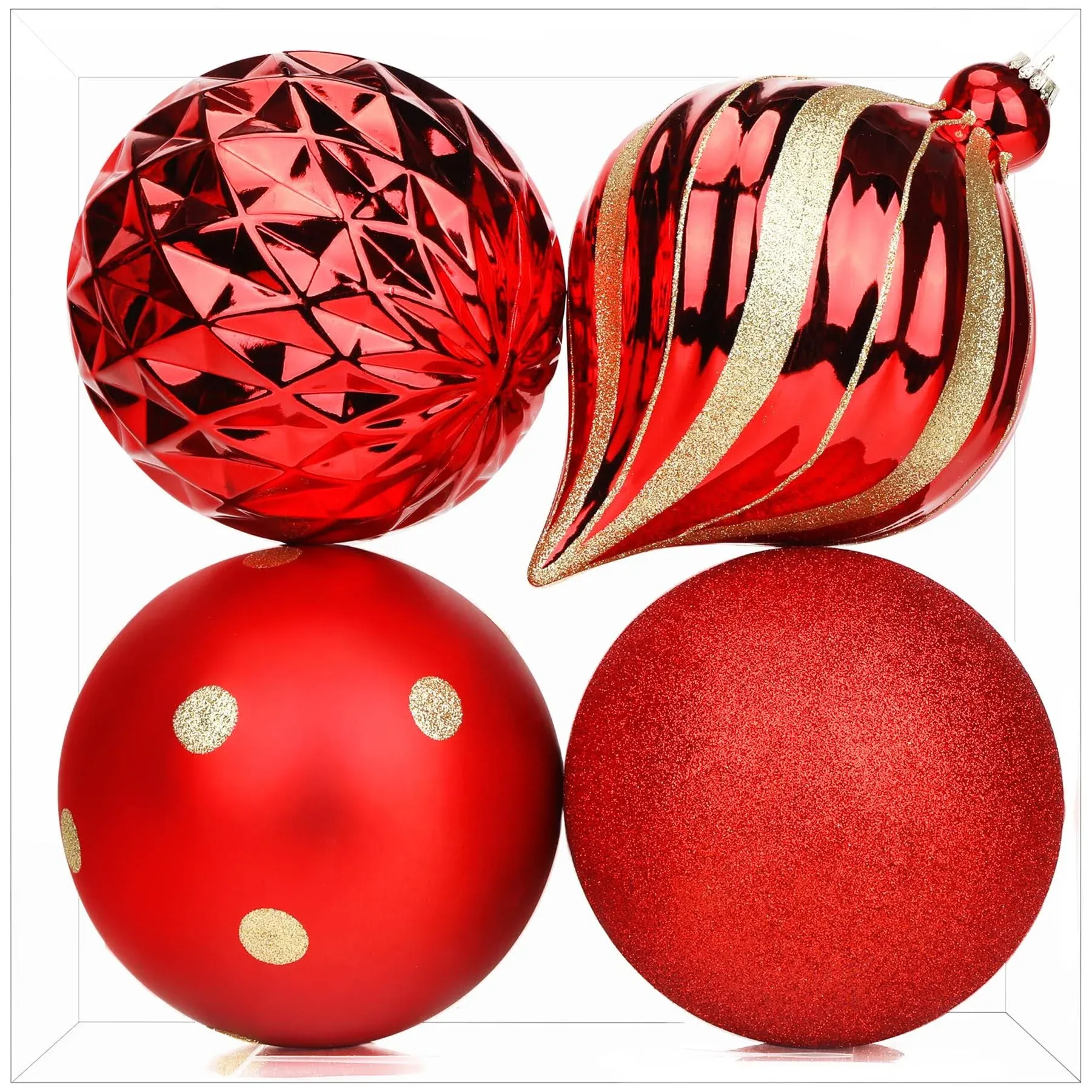 4ct 6 inch Large Christmas Tree Balls Ornaments