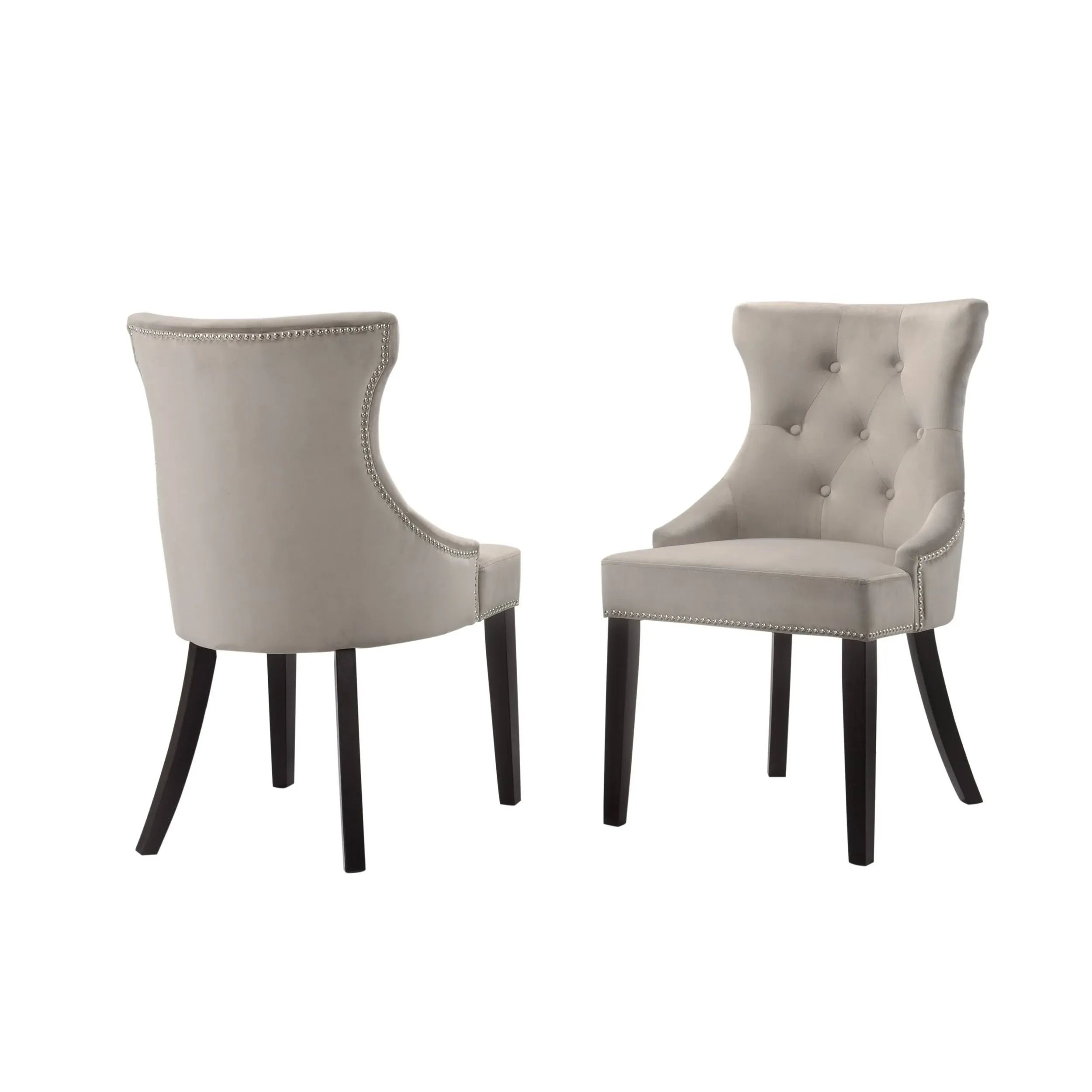 Carolina Classics Julia Tufted Back Upholstered Dining Chair Espresso/Gray (2)