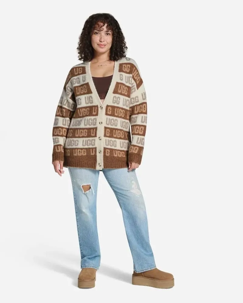 UGG Women's Graphic Logo Acrylic Blend Cardigan