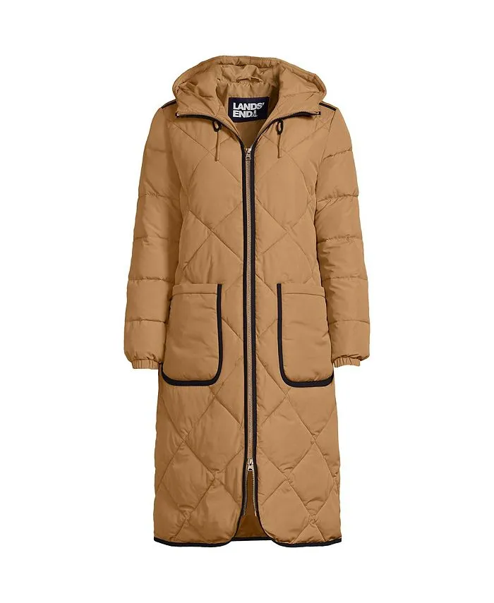 Women's Lands' End Insulated Quilted Thermoplume Maxi Coat