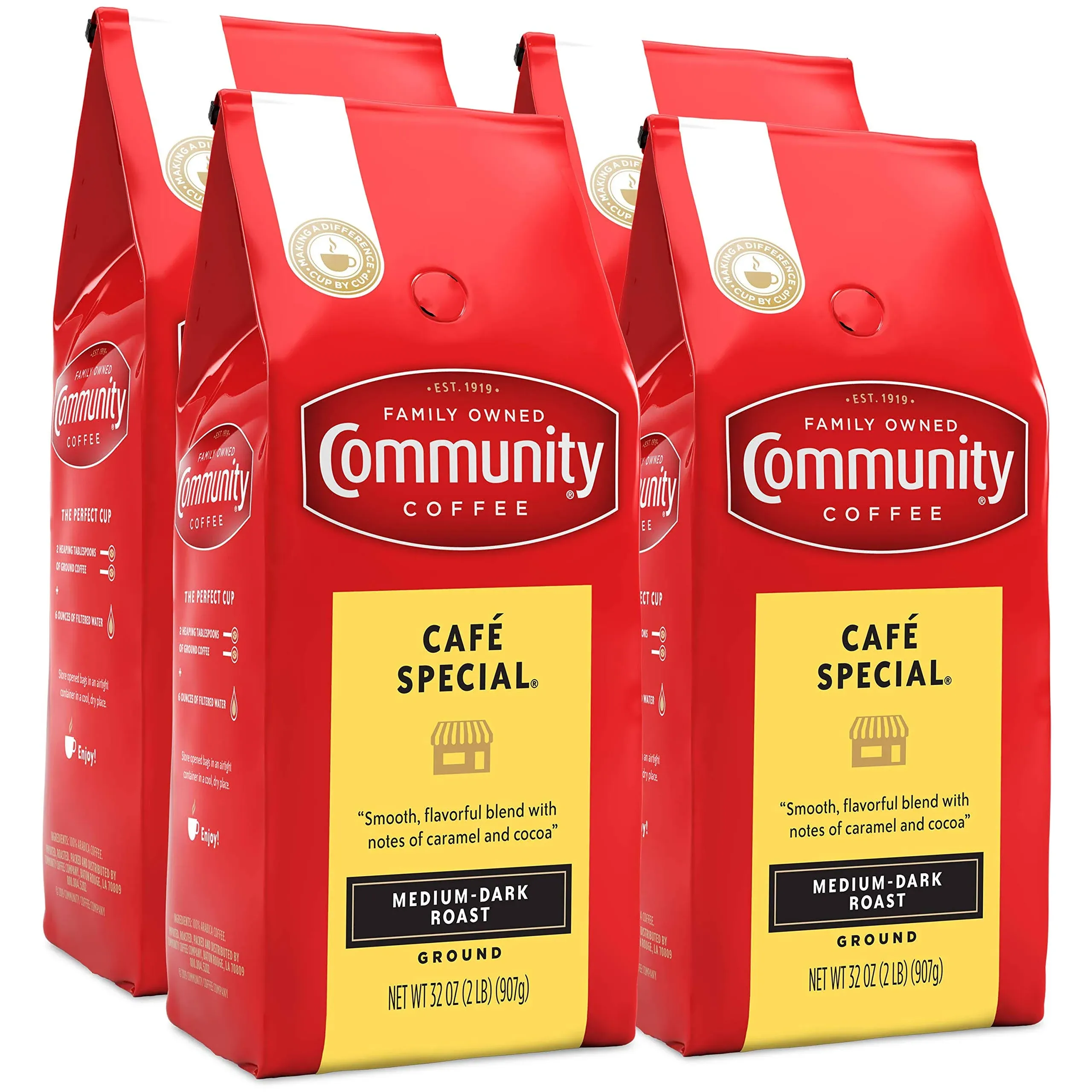 Community Coffee Café Special Blend Ground Coffee, Medium-Dark Roast, 32... 