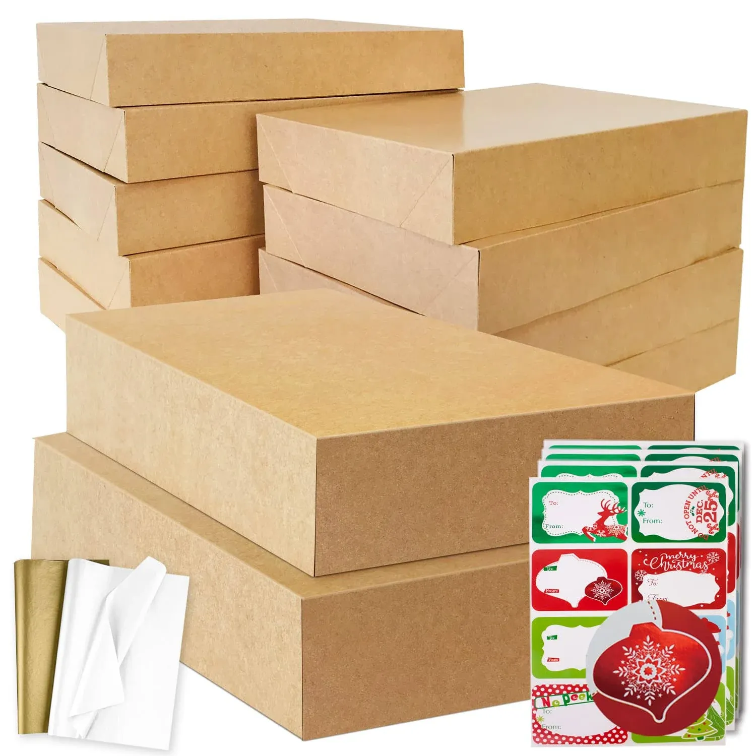 12 Kraft Extra Large Gift Wrap Boxes