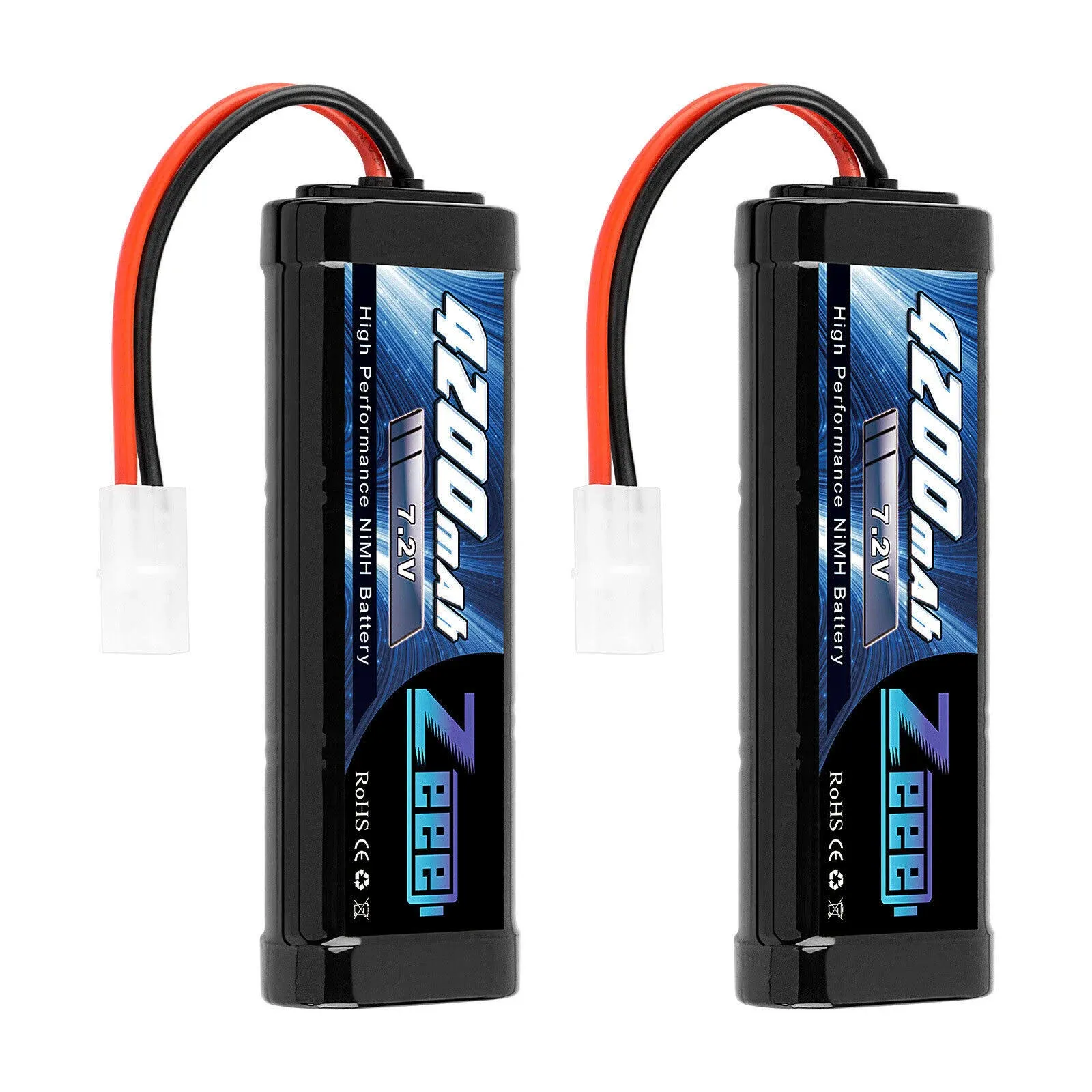 Zeee 7.2V 4200mAh NiMH Battery with Tamiya Connector High Power for RC Car Truck ...