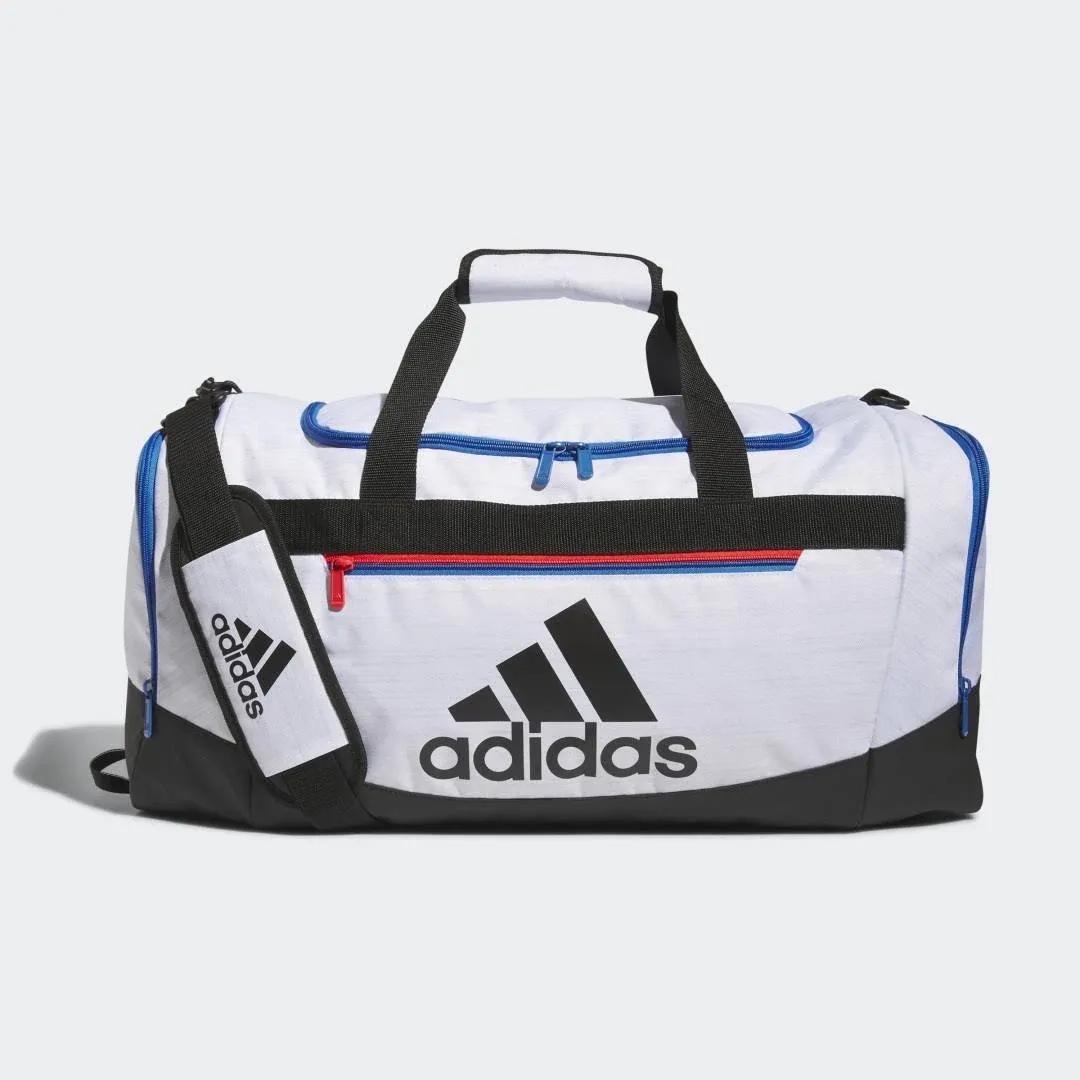 Adidas Defender IV Medium Duffel Bag - White/Blue/Black