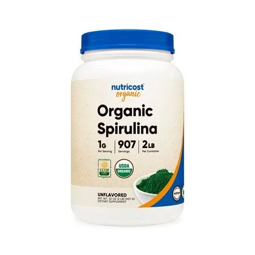 Nutricost Organic Spirulina Powder 454 Grams, 1LB - Pure, Certified Organic Spirulina