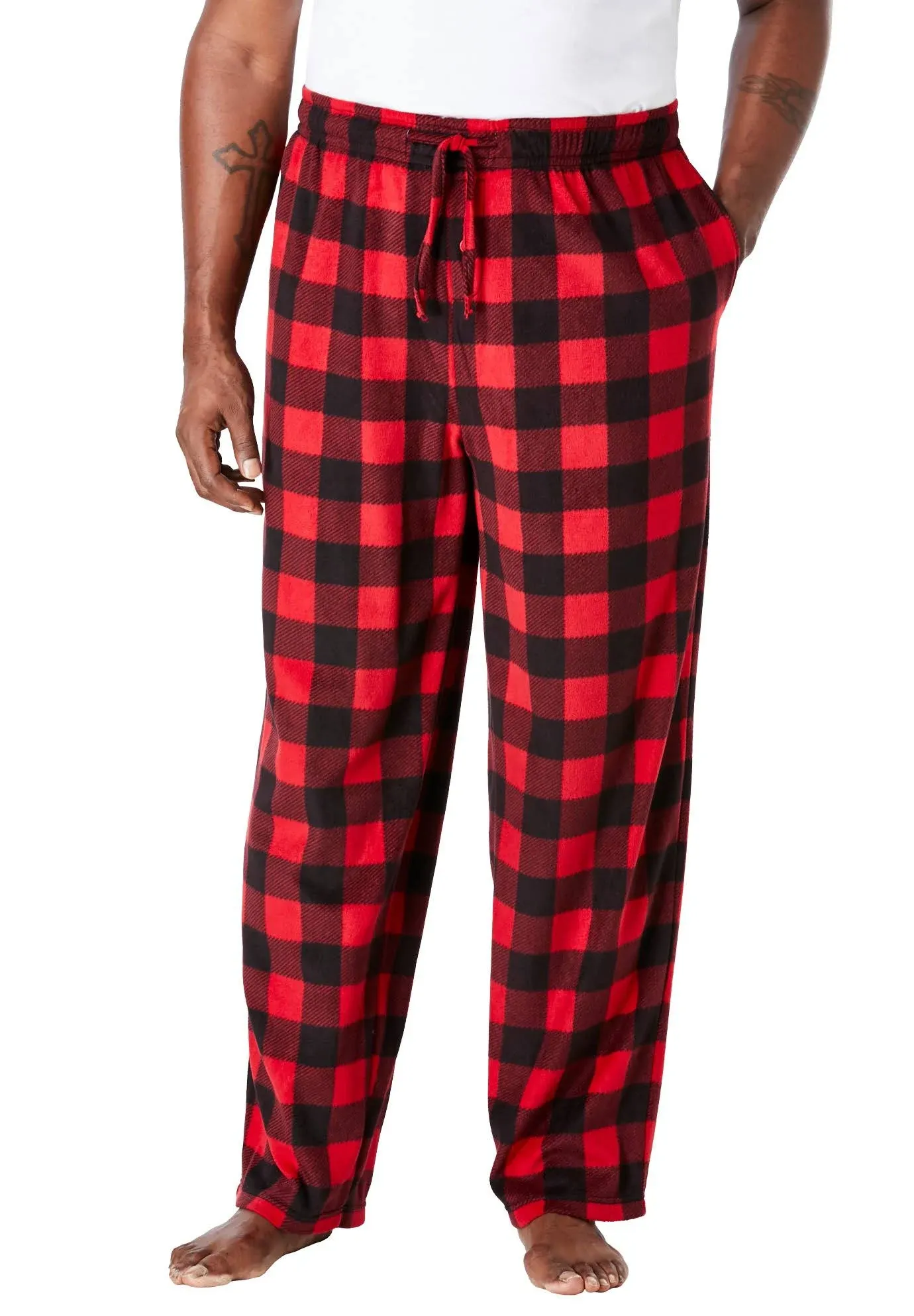 KingSize Men's Big & Tall Microfleece Pajama Pants - Big - 2XL, Rich Burgundy ...