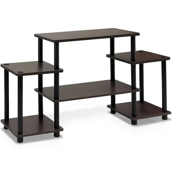 Furinno Turn-N-Tube No Tools Entertainment TV Stands, Dark Brown/Black