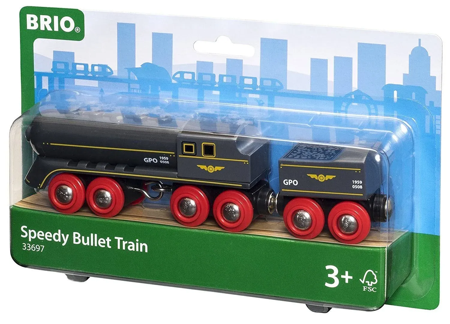 Brio 33697 World Speedy Bullet Engine Train Toy For Kids Age 3 Years Up