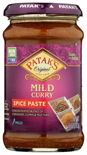 Patak's Mild Curry Spice Paste - 10 Oz (Pack of 3) – With Coriander, Paprika and Turmeric, No Artificial Flavors or Colors, Gluten Free, Vegetarian Friendly