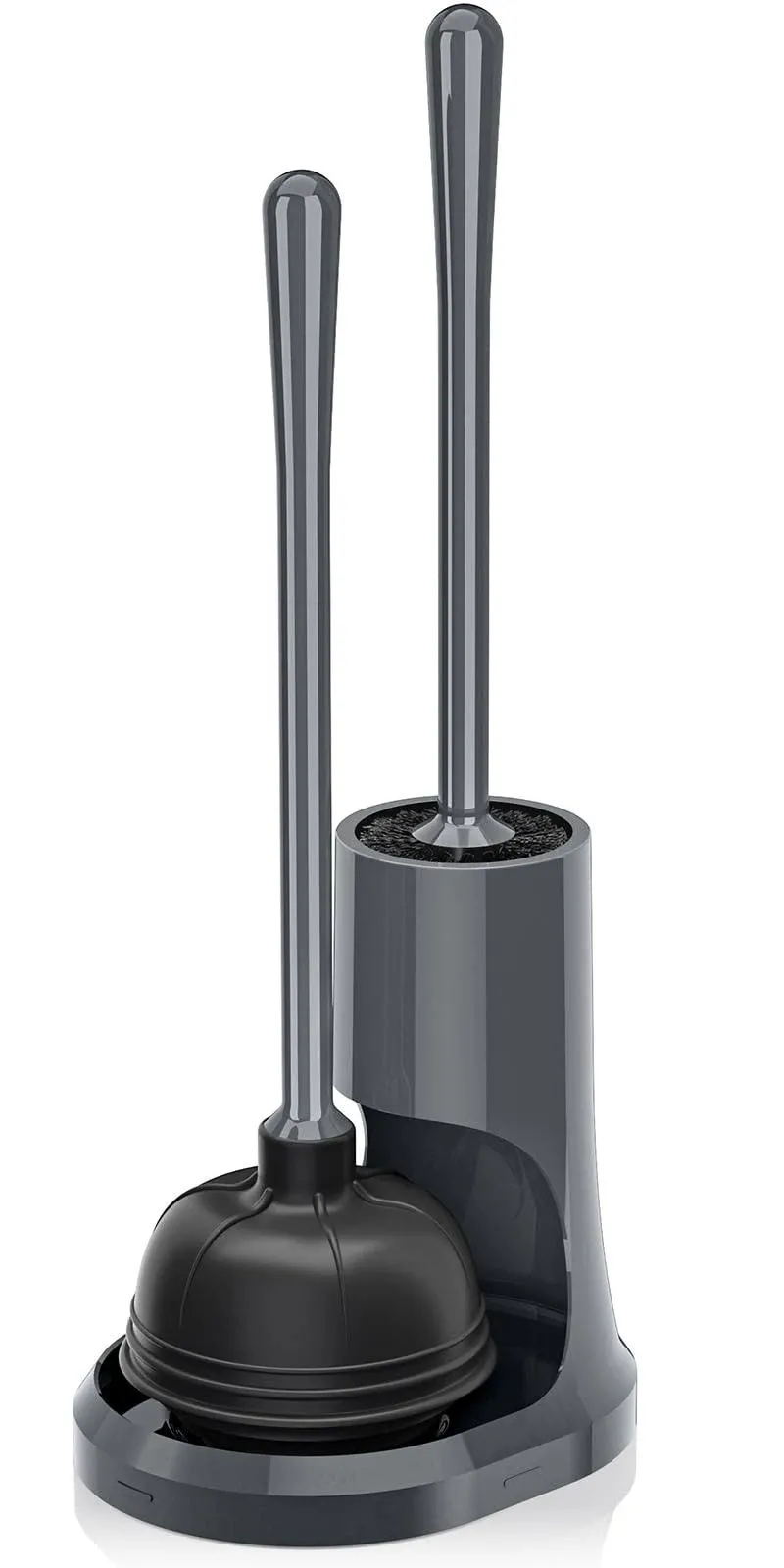 Uptronic Toilet Plunger and Brush, Unique Toilet Plunger and Bowl Brush with Holder Combo, 2-in-1 Toilet Brush and Plunger Co