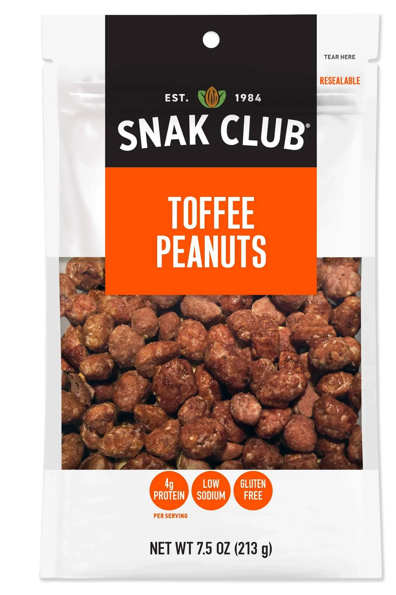 Snak Club Peanuts, Toffee, Premium Pack - 6 pack, 7.5 oz bags