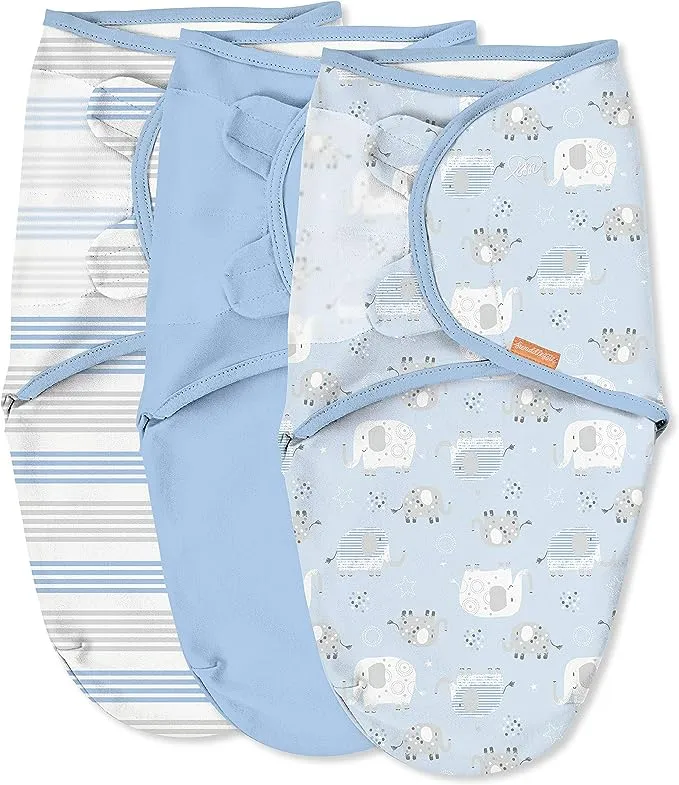 Swaddleme Original Swaddle, 3-Pack, Elephant Hearts, Small