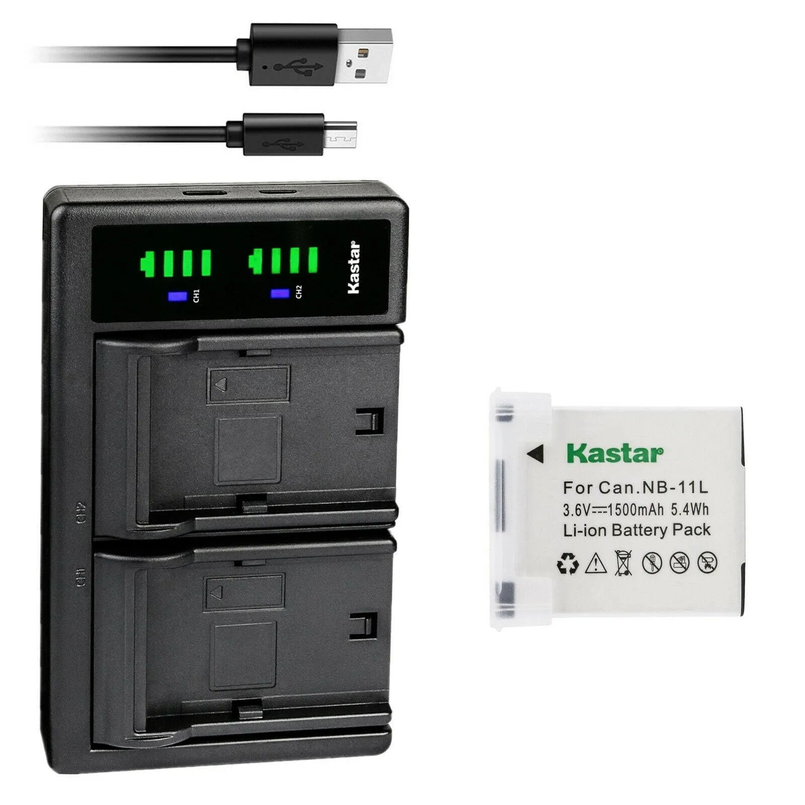 Kastar 1-Pack NB-11L Battery and LTD2 USB Charger Replacement for Canon ELPH 180, ELPH 190 is, ELPH 320 HS, ELPH 340 HS, ELPH 350 HS, ELPH 360 HS, IXUS 125 HS, IXUS 127, IXUS 130, IXUS 132, IXUS 133